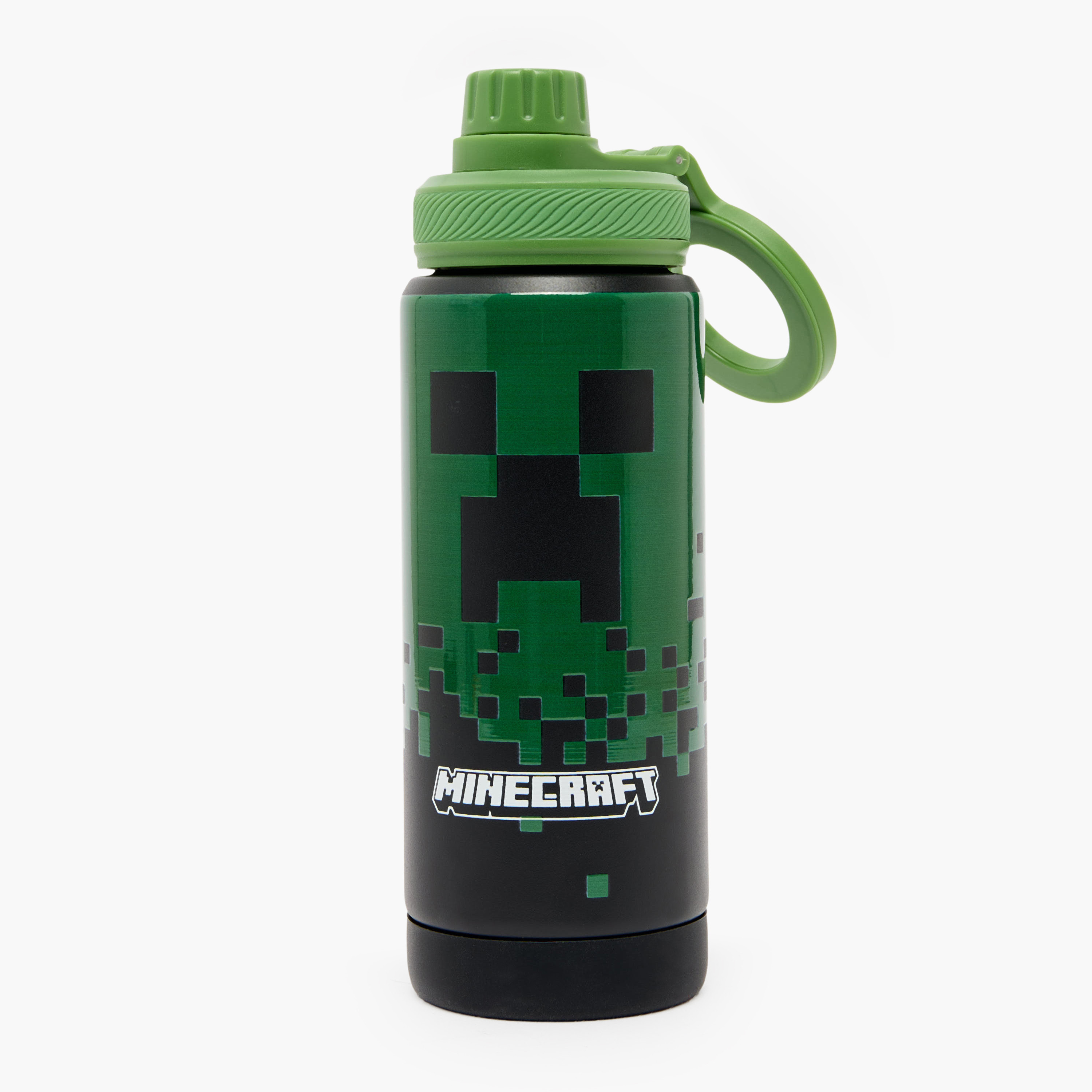 قارورة مياه ستانلس ستيل بفوهة وطبعات ماينكرافت ومقبض من هوليوود ماجيك-school-waterbottles-image-1