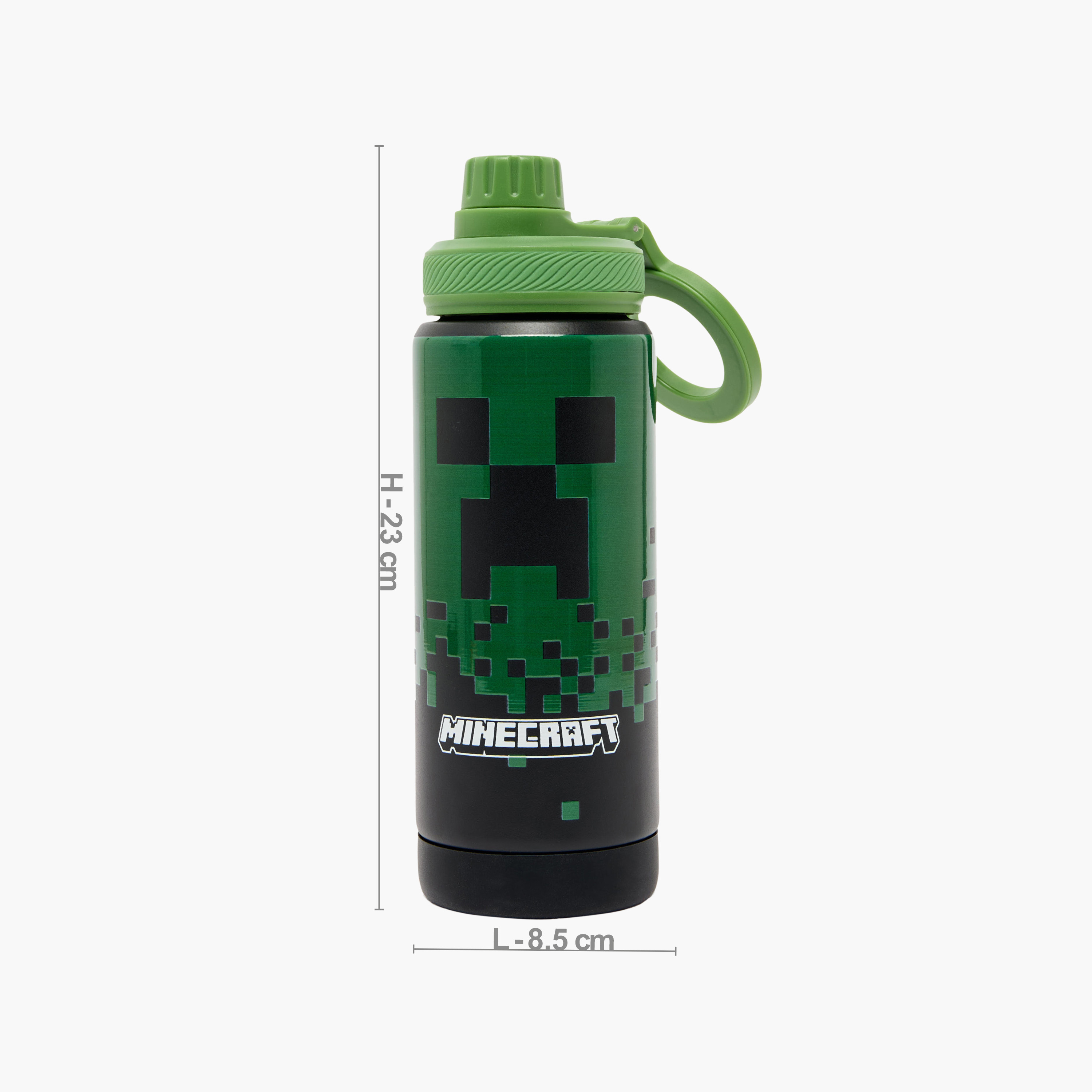 قارورة مياه ستانلس ستيل بفوهة وطبعات ماينكرافت ومقبض من هوليوود ماجيك-school-waterbottles-image-3