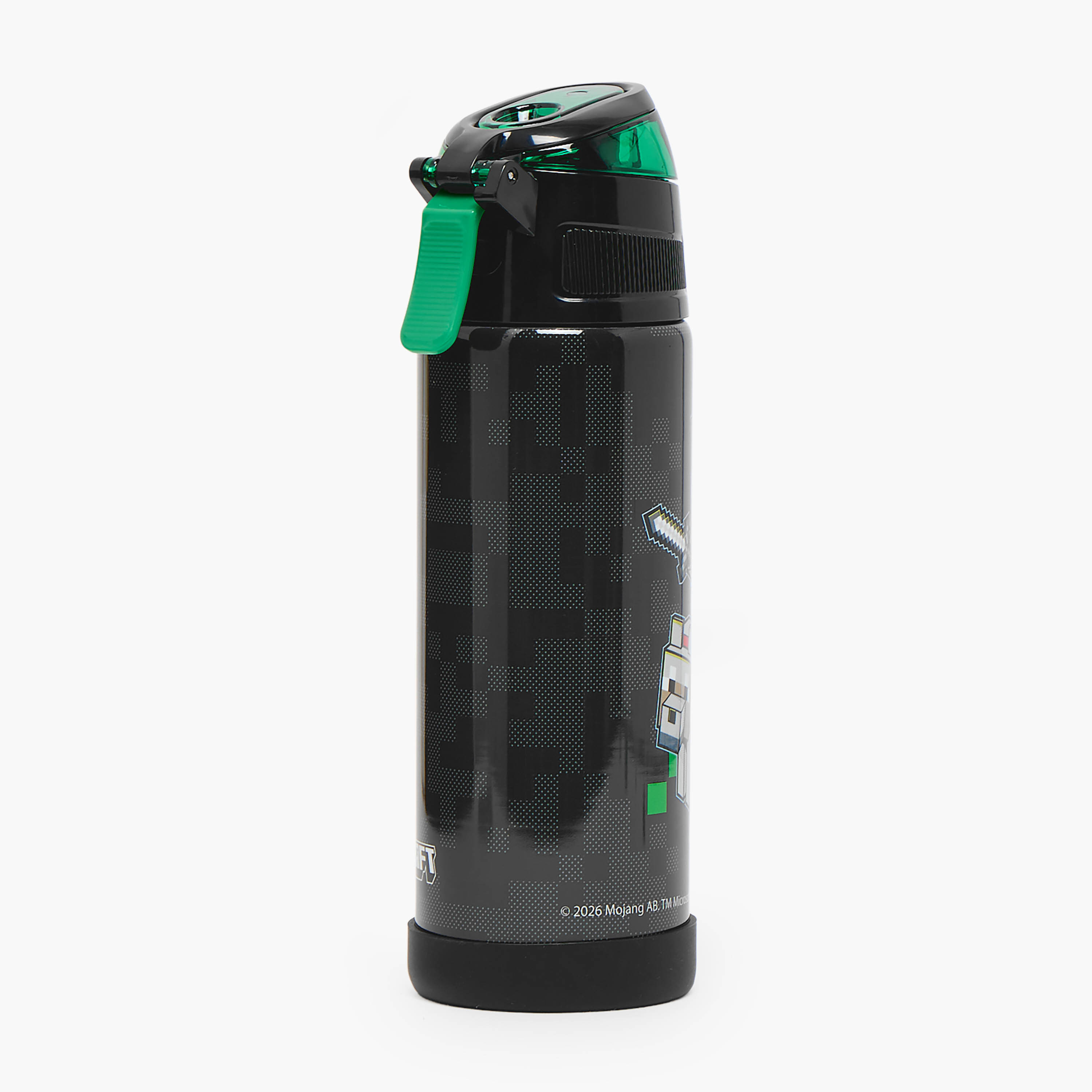 قارورة مياه ستانلس ستيل بطبعات ماينكرافت ,فوهة ومقبض حمل من هوليوود ماجيك-school-waterbottles-image-10