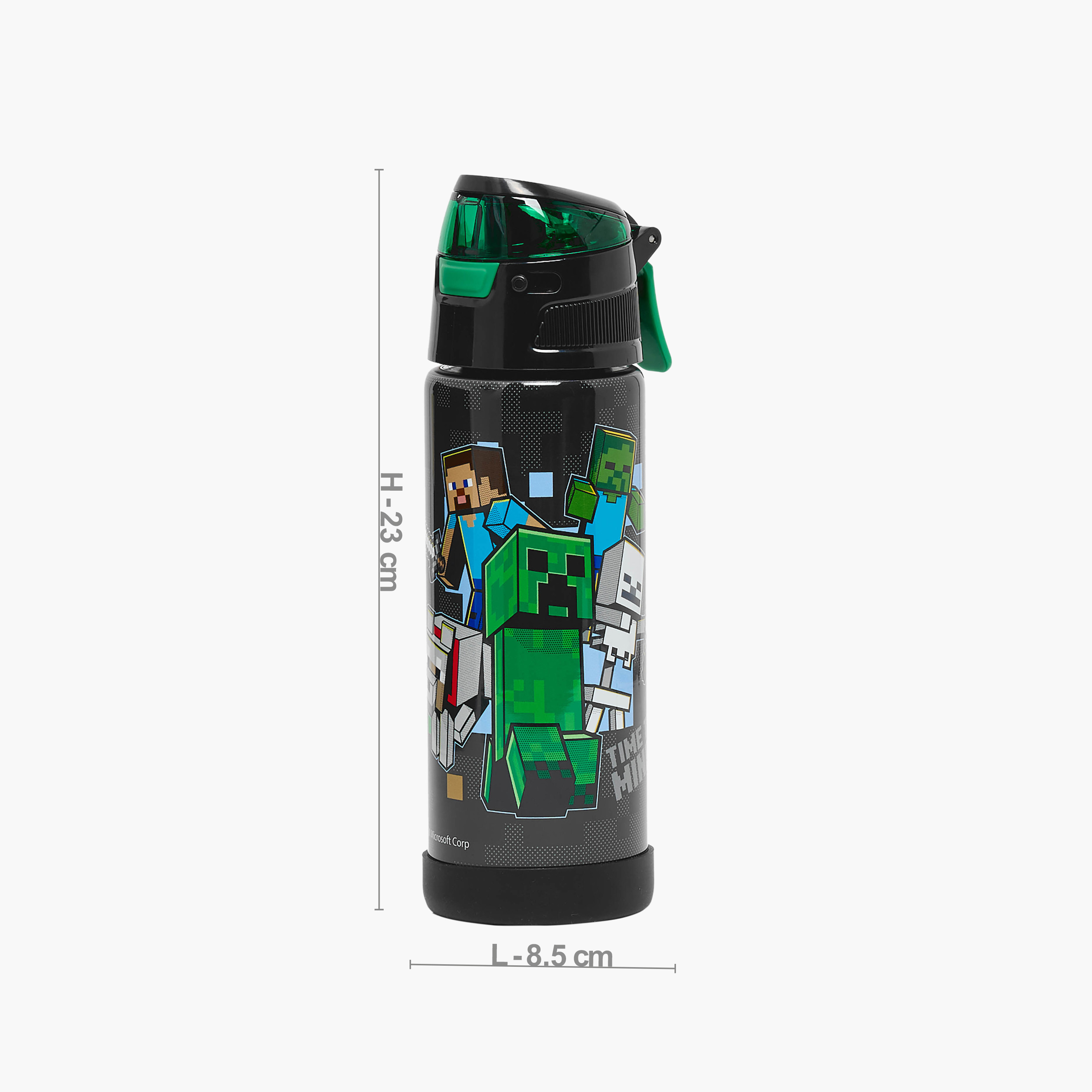 قارورة مياه ستانلس ستيل بطبعات ماينكرافت ,فوهة ومقبض حمل من هوليوود ماجيك-school-waterbottles-image-3