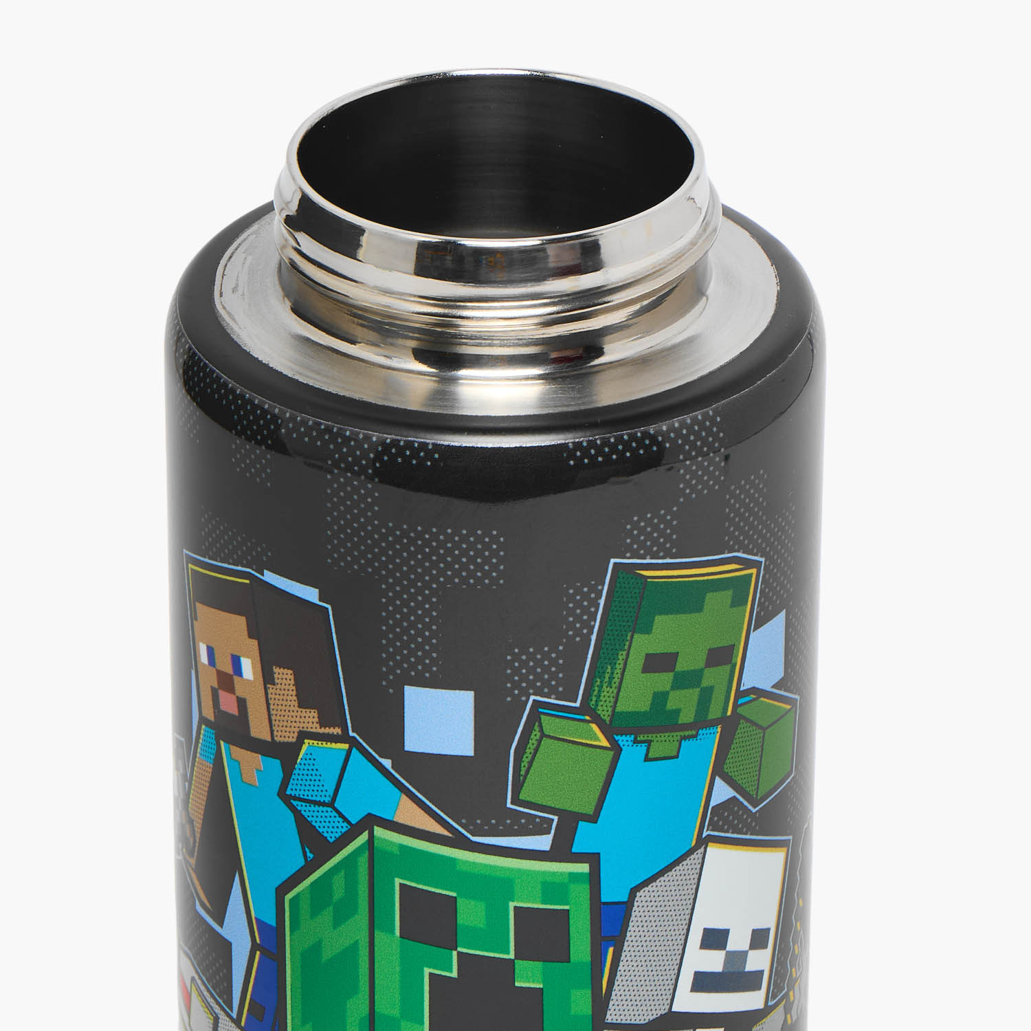 قارورة مياه ستانلس ستيل بطبعات ماينكرافت ,فوهة ومقبض حمل من هوليوود ماجيك-school-waterbottles-image-5