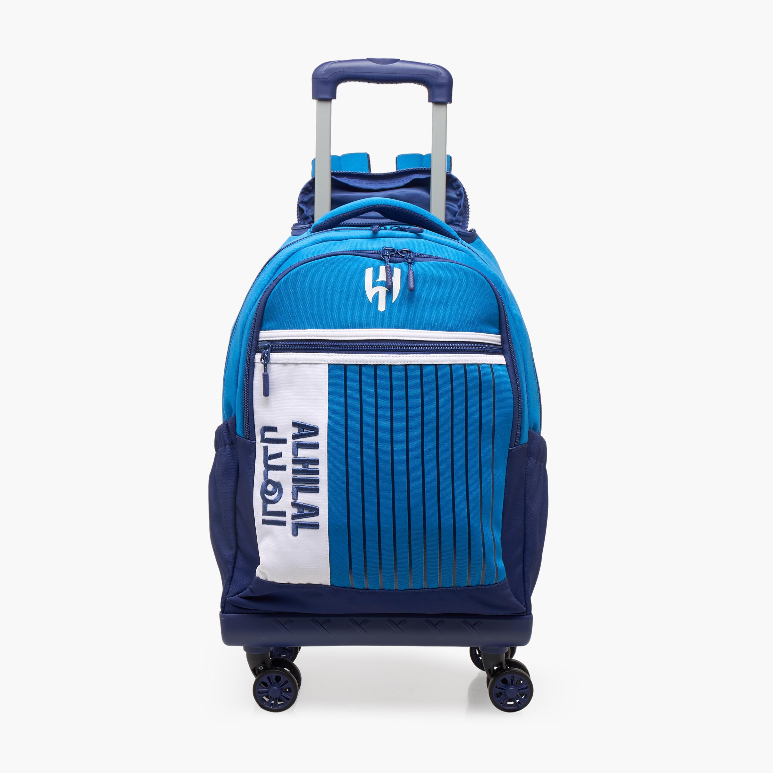 Hollywood Magic Striped Trolley Bag for Boys 8-12 Years with Durable Wheels - 18 inches-school-bagsandbackpacks-trolleybags-image-1