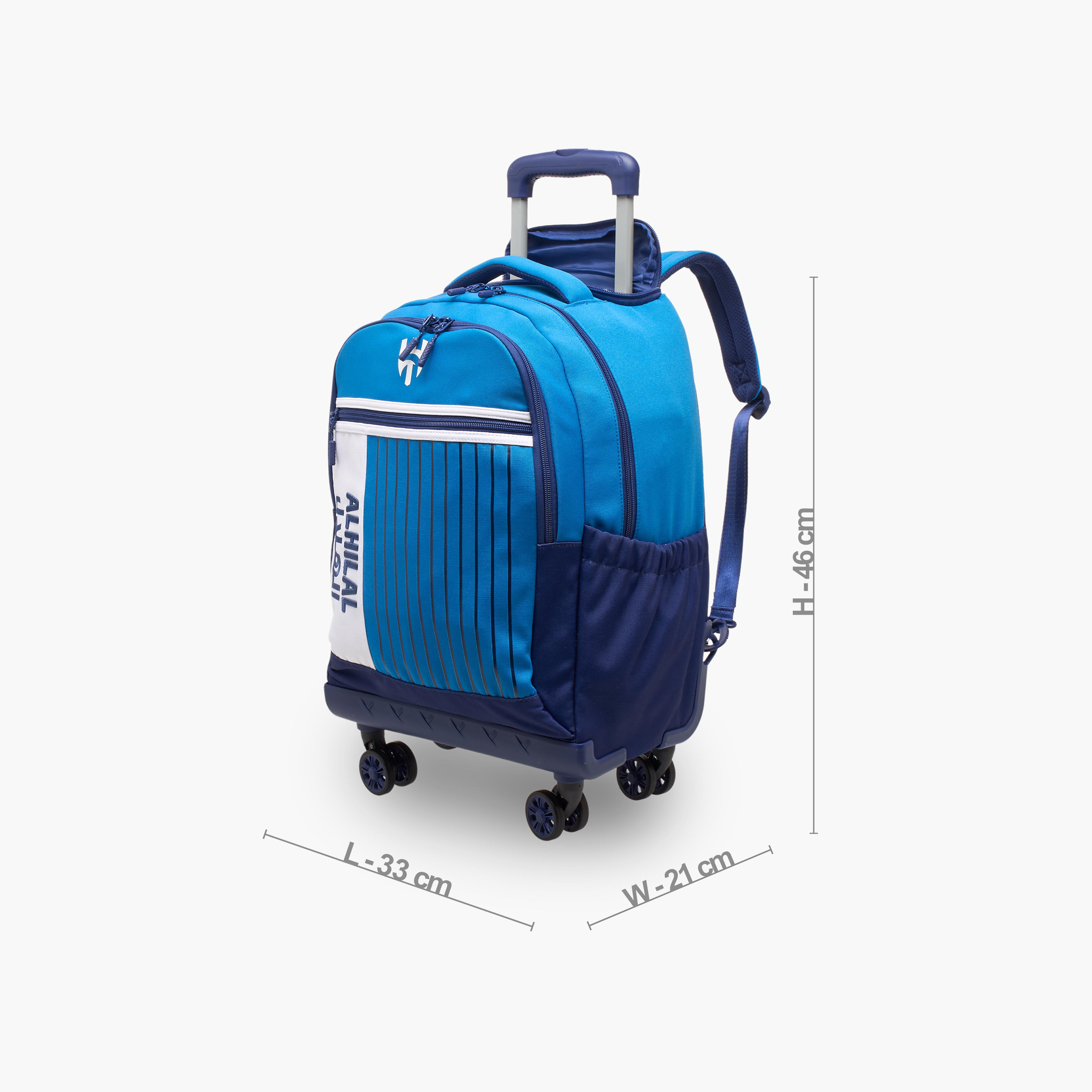 Hollywood Magic Striped Trolley Bag for Boys 8-12 Years with Durable Wheels - 18 inches-school-bagsandbackpacks-trolleybags-image-8