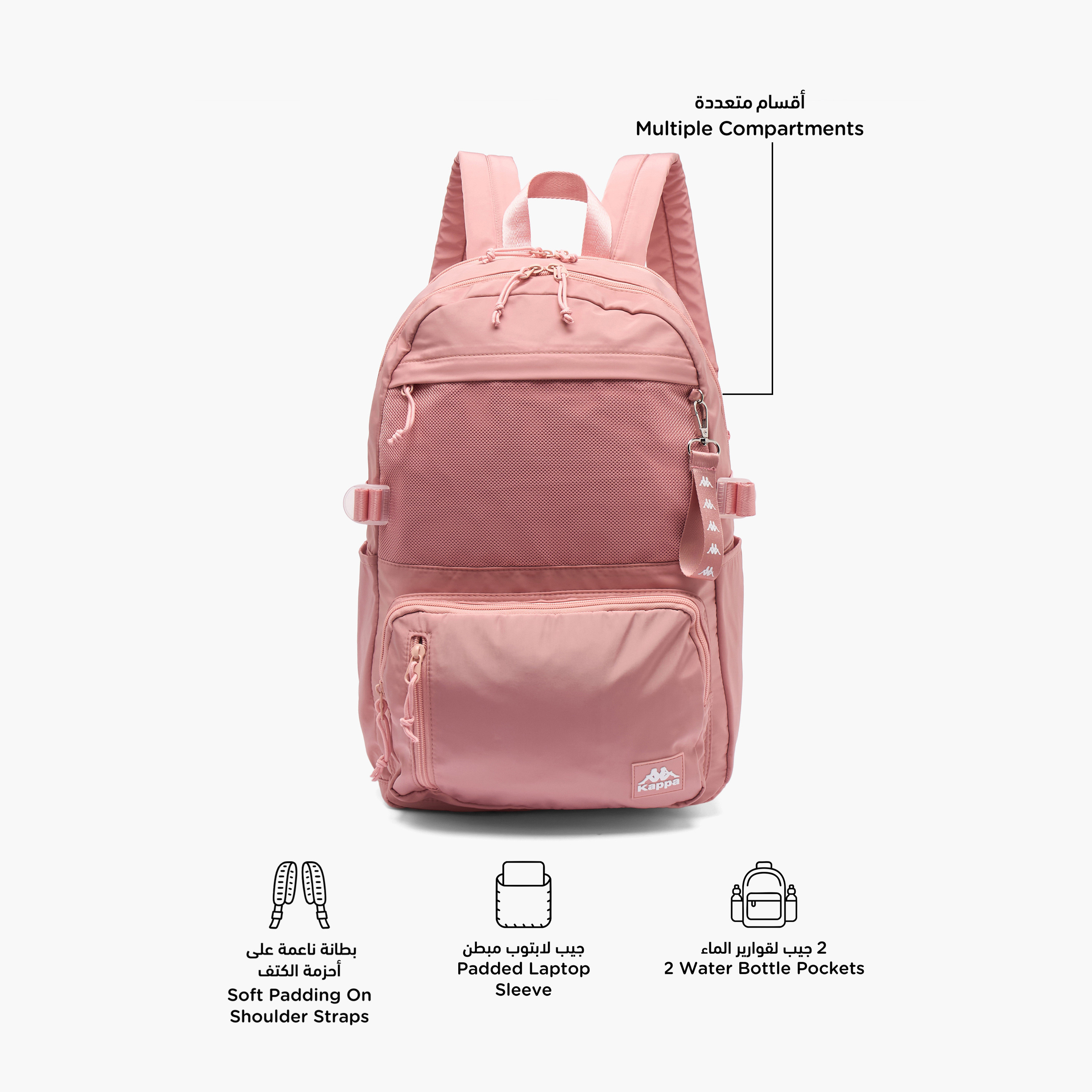 شنطة ظهر مدرسية سادة بجيب لابتوب مبطن للأطفال بعمر 13 سنة فأكثر من كابا-boys-accessories-bagsandbackpacks-image-2
