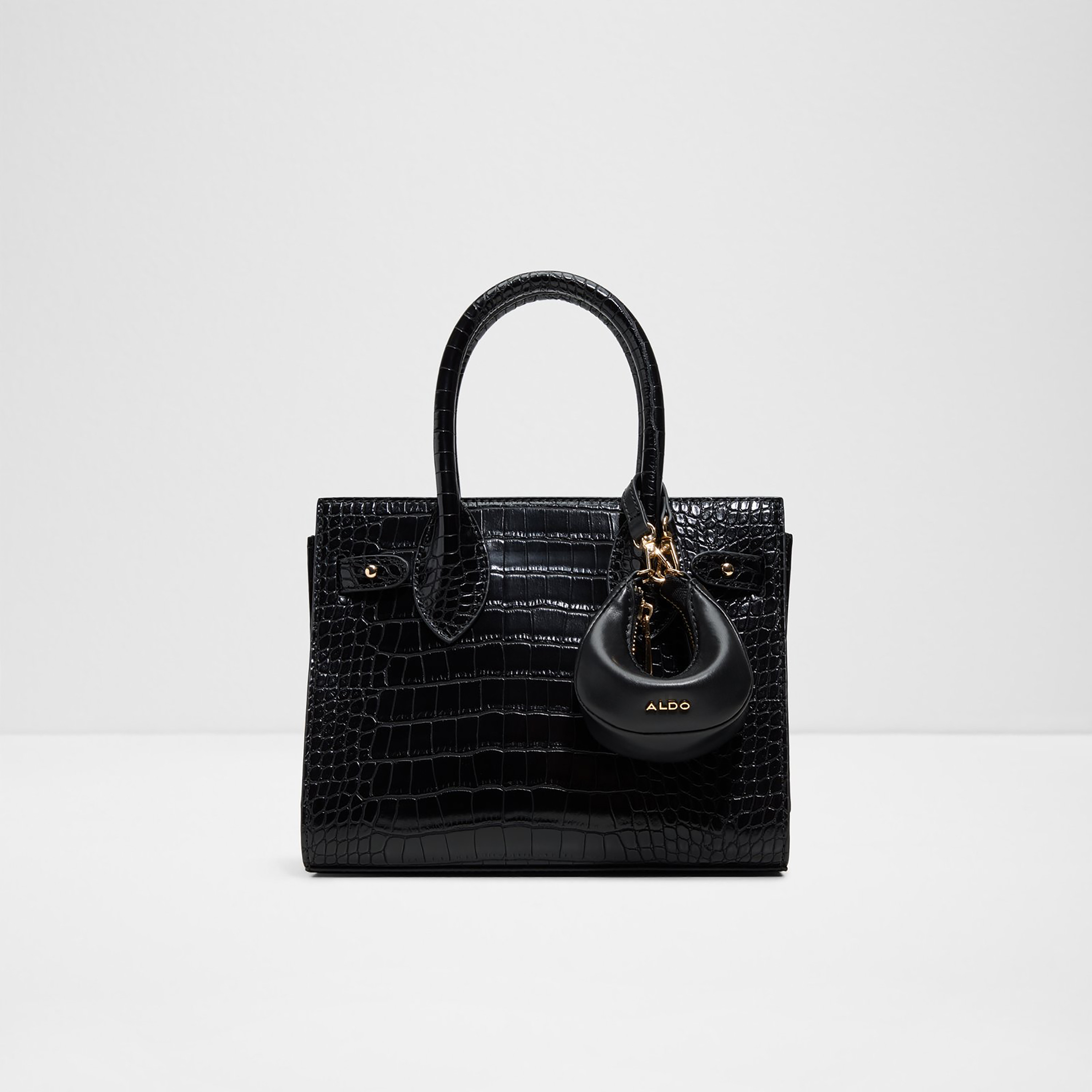 Aldo Auralie Croc-Textured Double Handle Satchel Bag & Pouch with Open Top & Strap-women-bagsandwallets-handbags-image-1