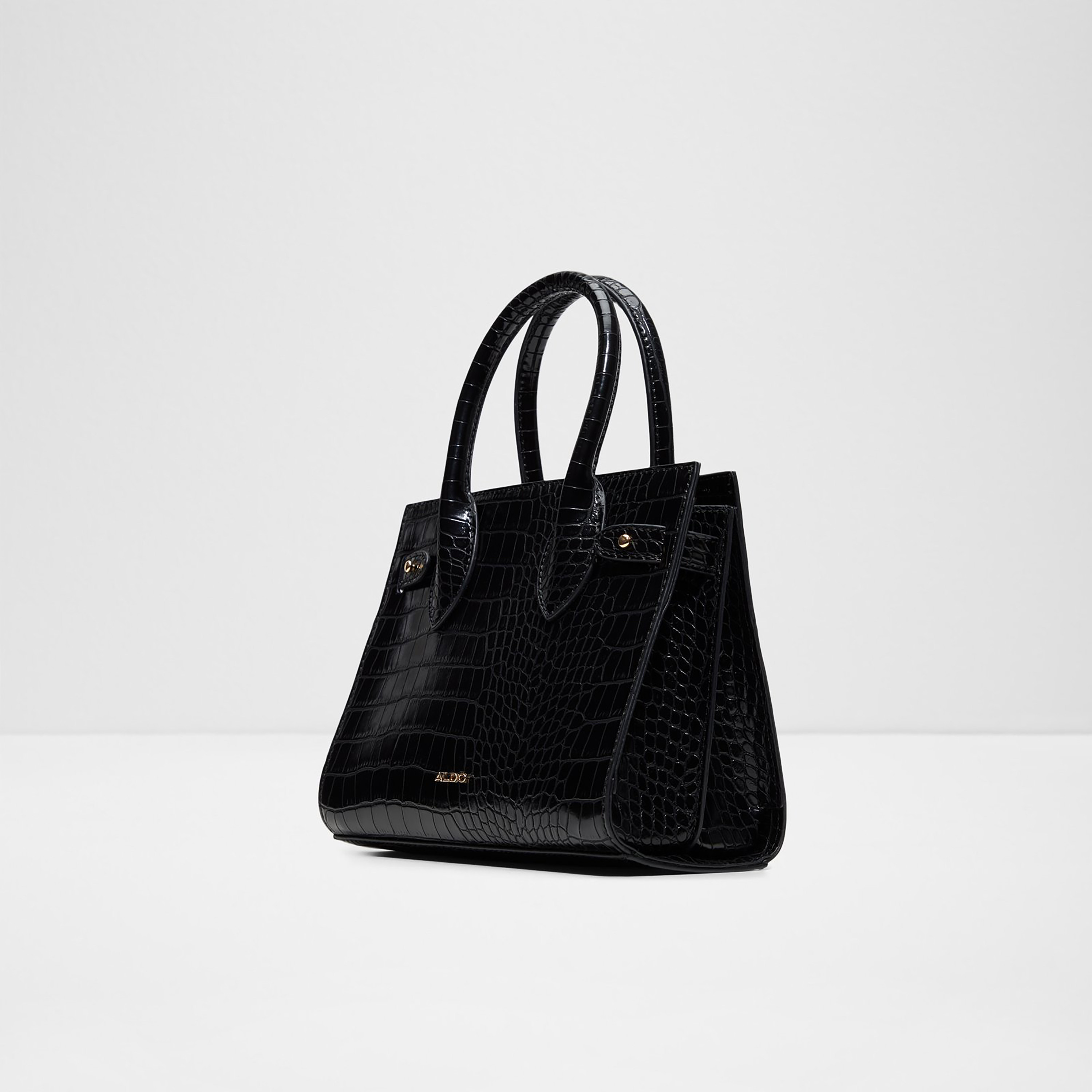 Aldo Auralie Croc-Textured Double Handle Satchel Bag & Pouch with Open Top & Strap-women-bagsandwallets-handbags-image-2