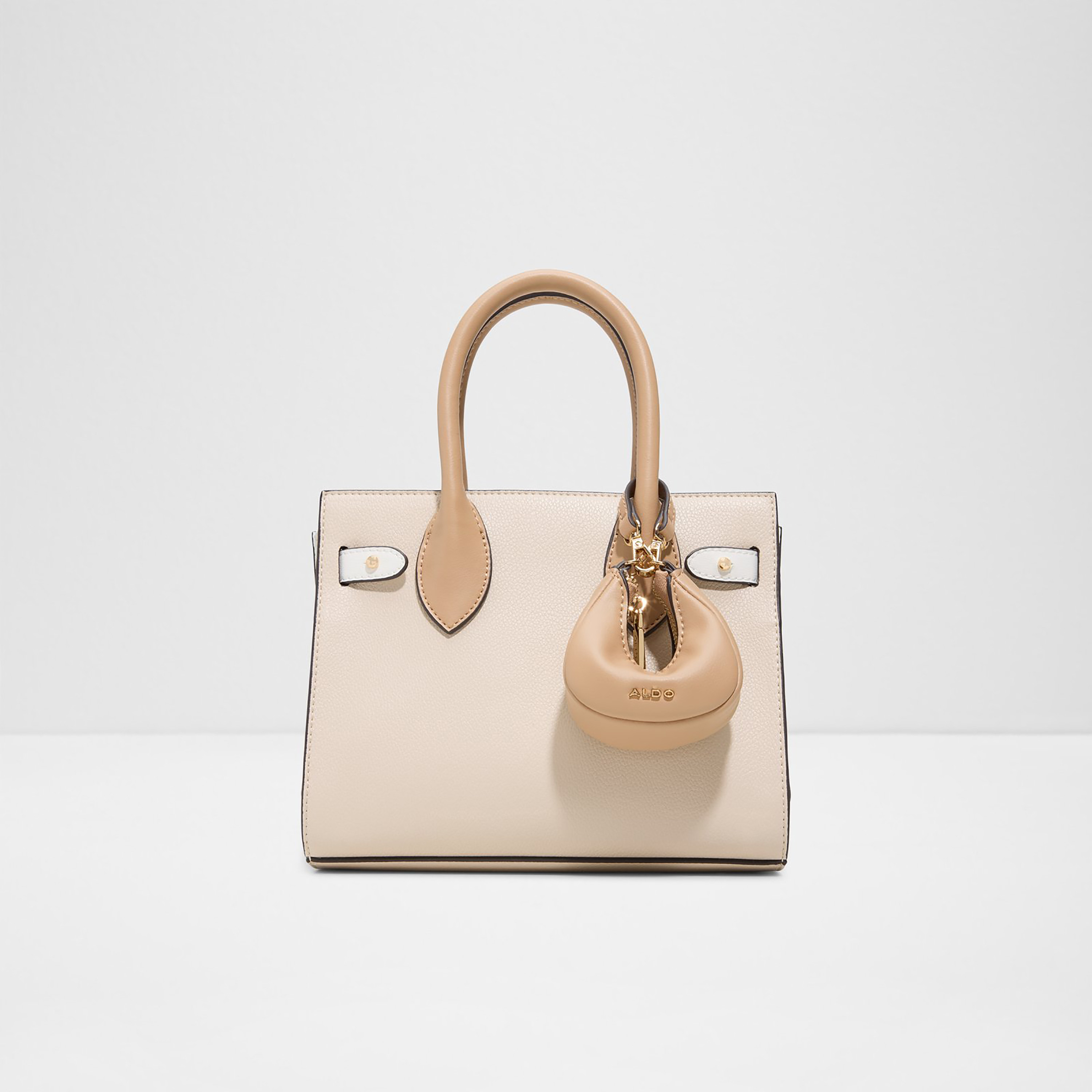 Aldo Auralie Textured Double Handle Satchel Bag & Pouch with Open Top & Adjustable Strap-women-bagsandwallets-handbags-image-1