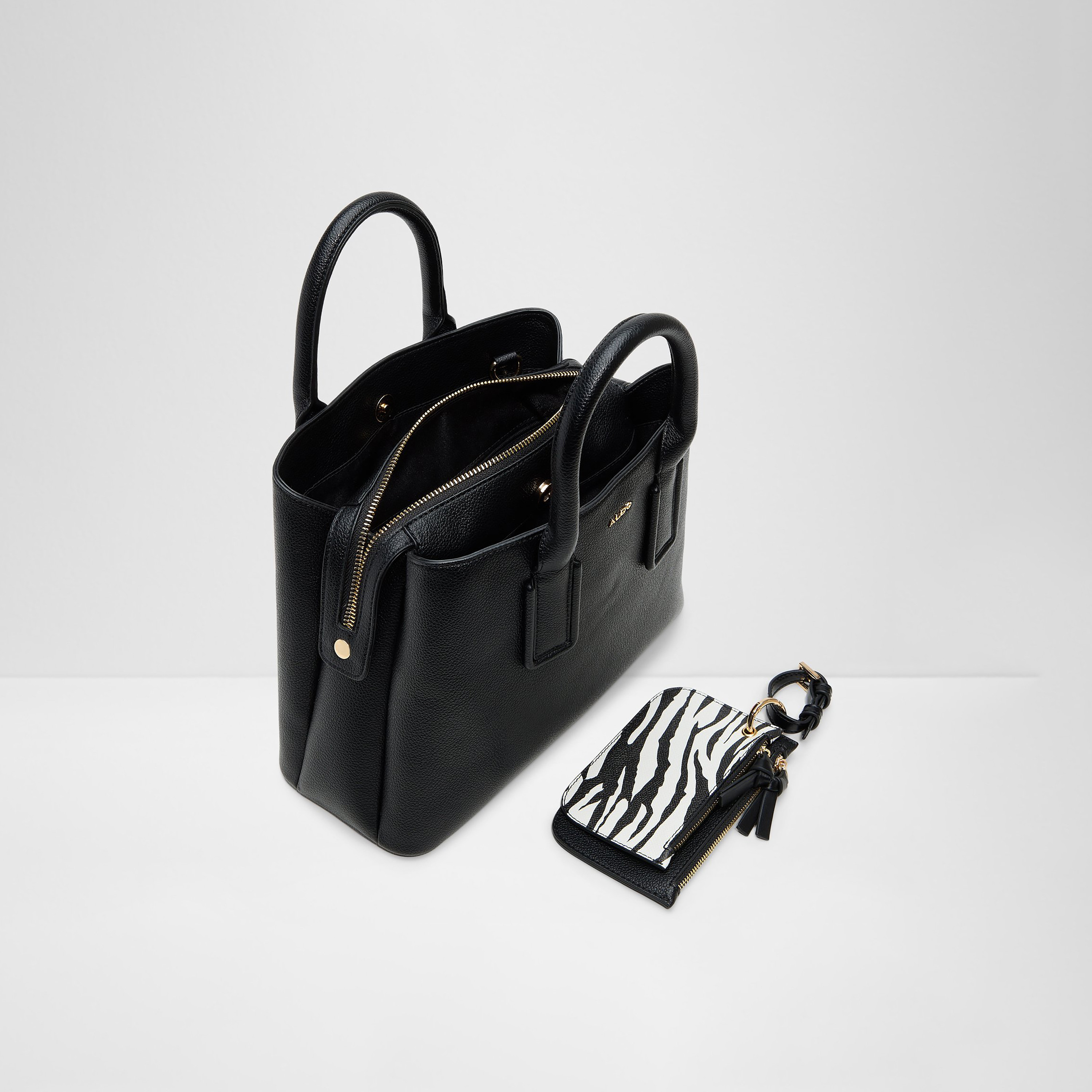 Aldo Jeynna Textured Double Handle Satchel Bag with Zip Closure & Adjustable Strap-women-bagsandwallets-handbags-image-3