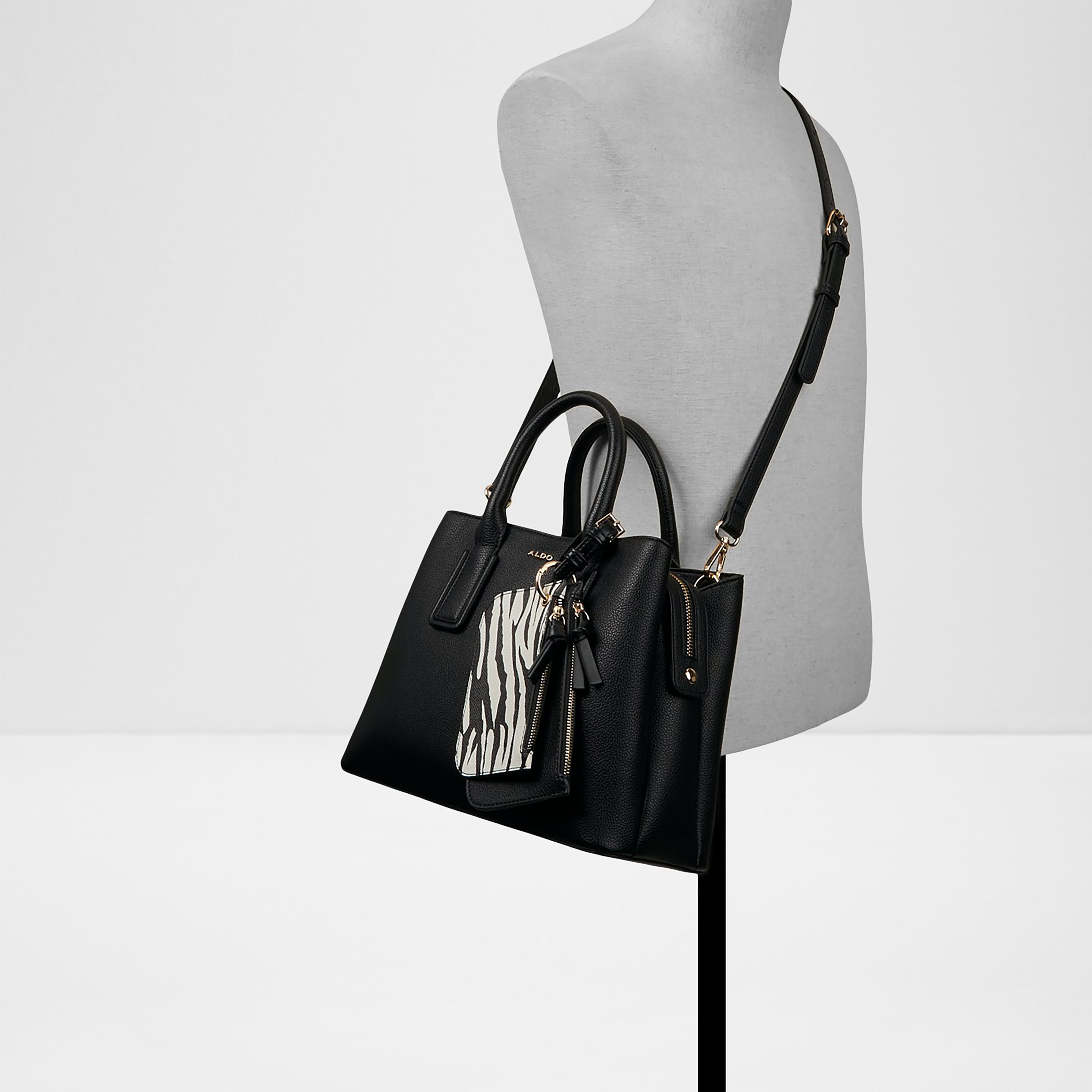 Aldo Jeynna Textured Double Handle Satchel Bag with Zip Closure & Adjustable Strap-women-bagsandwallets-handbags-image-4