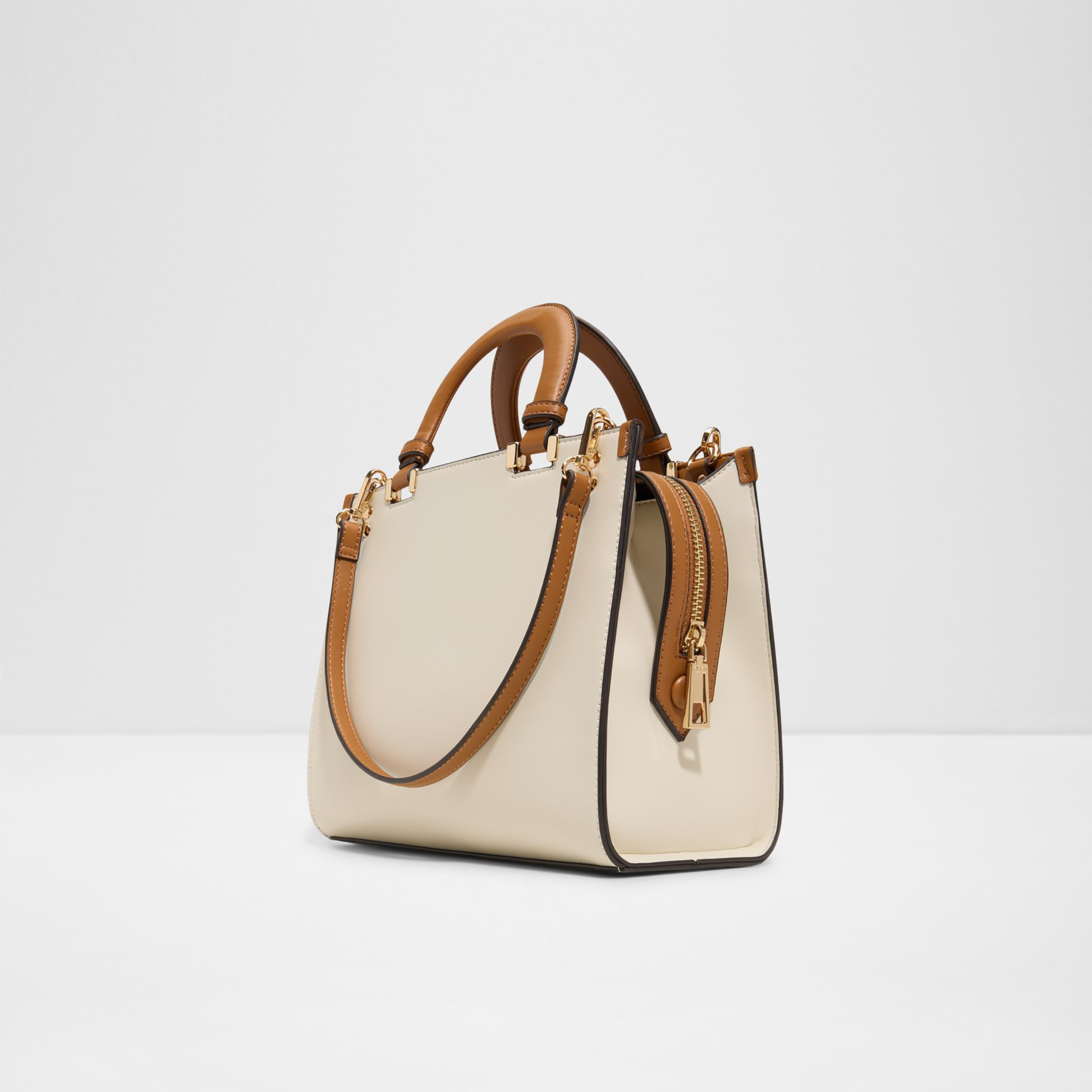 Aldo Almarisa Plain Double Handle Satchel Bag with Zip Closure & Adjustable Strap-women-bagsandwallets-handbags-image-2