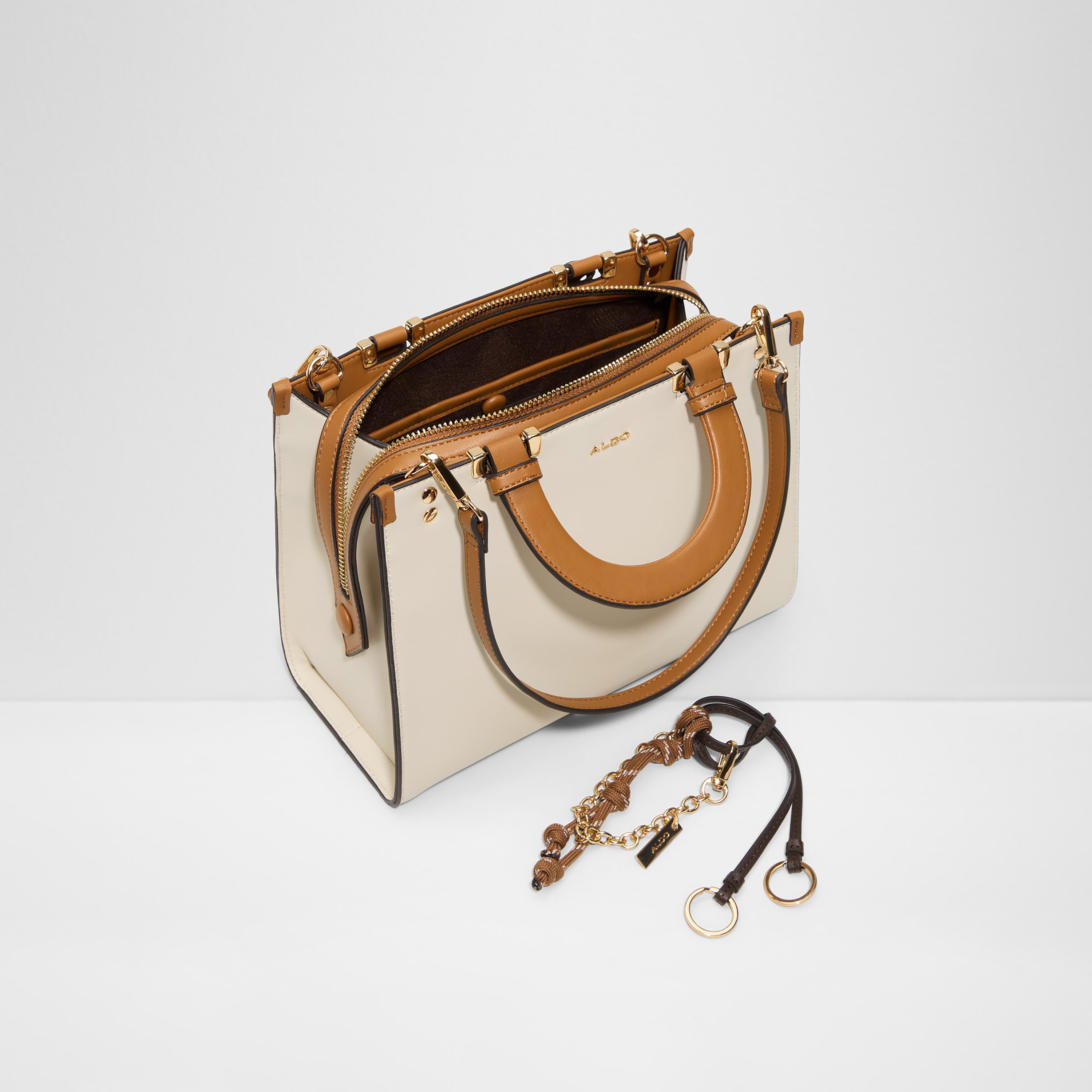 Aldo Almarisa Plain Double Handle Satchel Bag with Zip Closure & Adjustable Strap-women-bagsandwallets-handbags-image-3