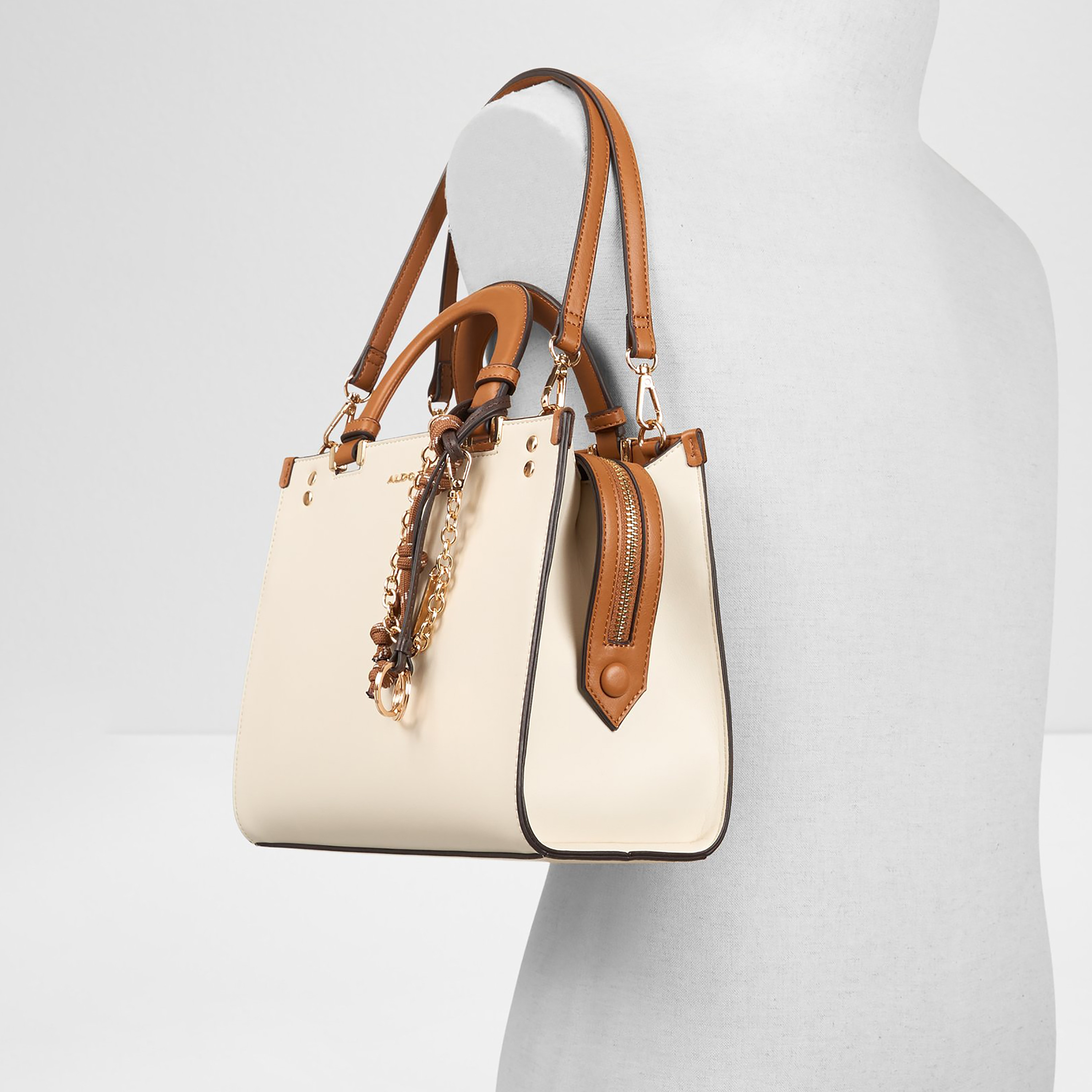 Aldo Almarisa Plain Double Handle Satchel Bag with Zip Closure & Adjustable Strap-women-bagsandwallets-handbags-image-4