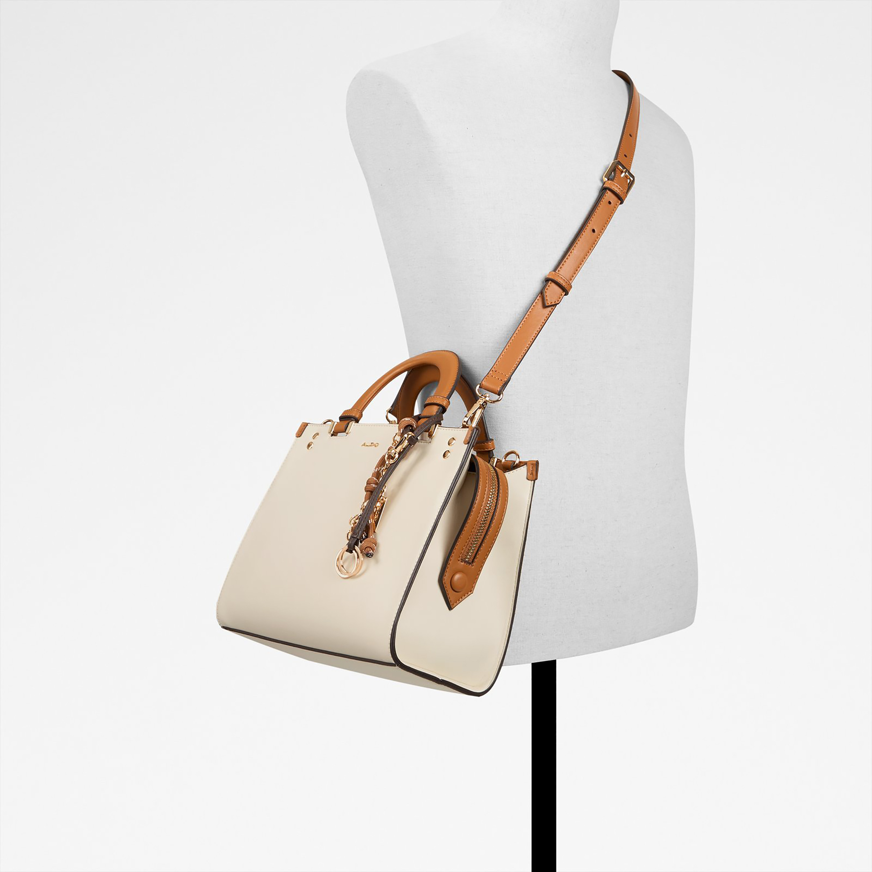 Aldo Almarisa Plain Double Handle Satchel Bag with Zip Closure & Adjustable Strap-women-bagsandwallets-handbags-image-5