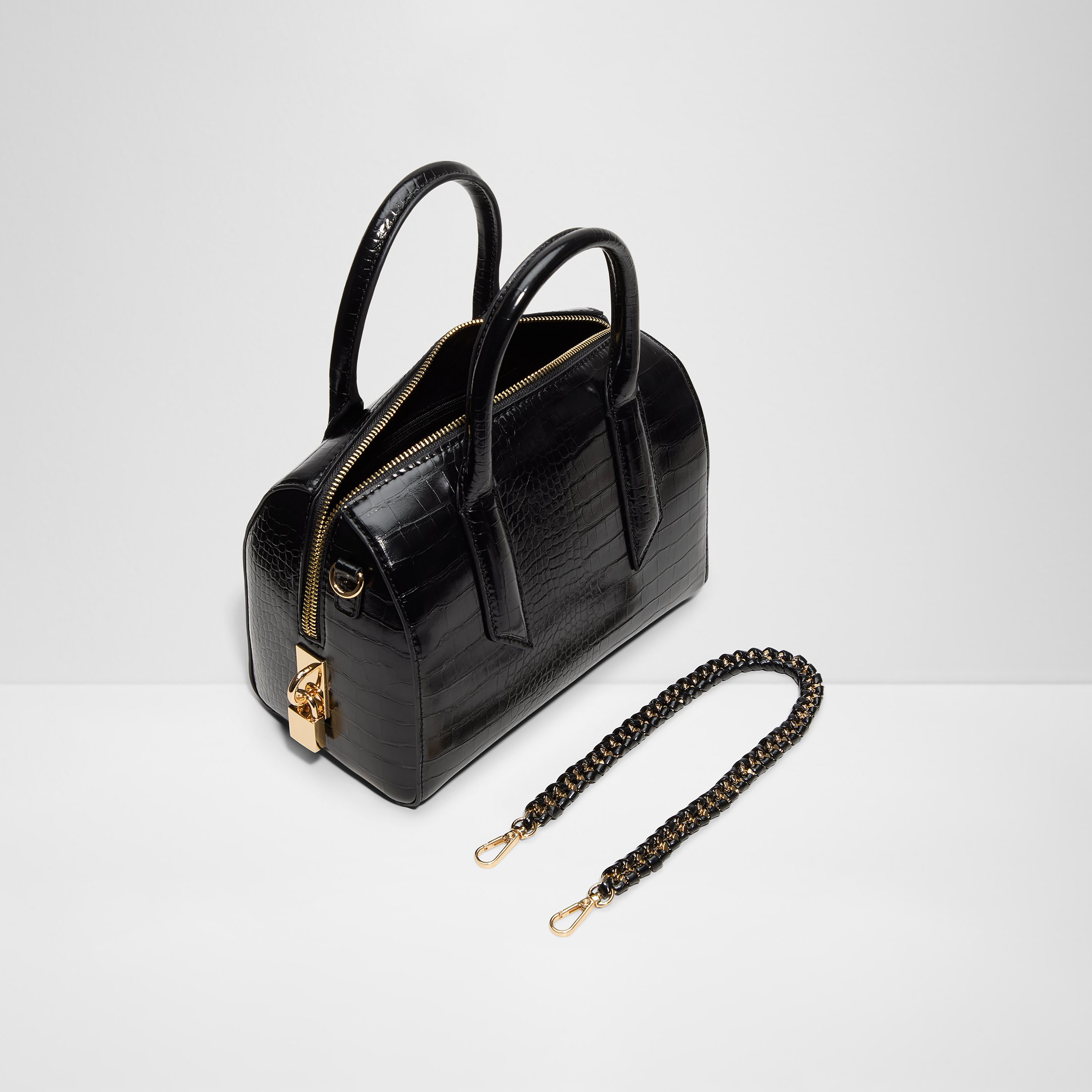 Aldo Albalaerel Textured Double Handle Satchel Bag with Zip Closure & Adjustable Strap-women-bagsandwallets-handbags-image-3