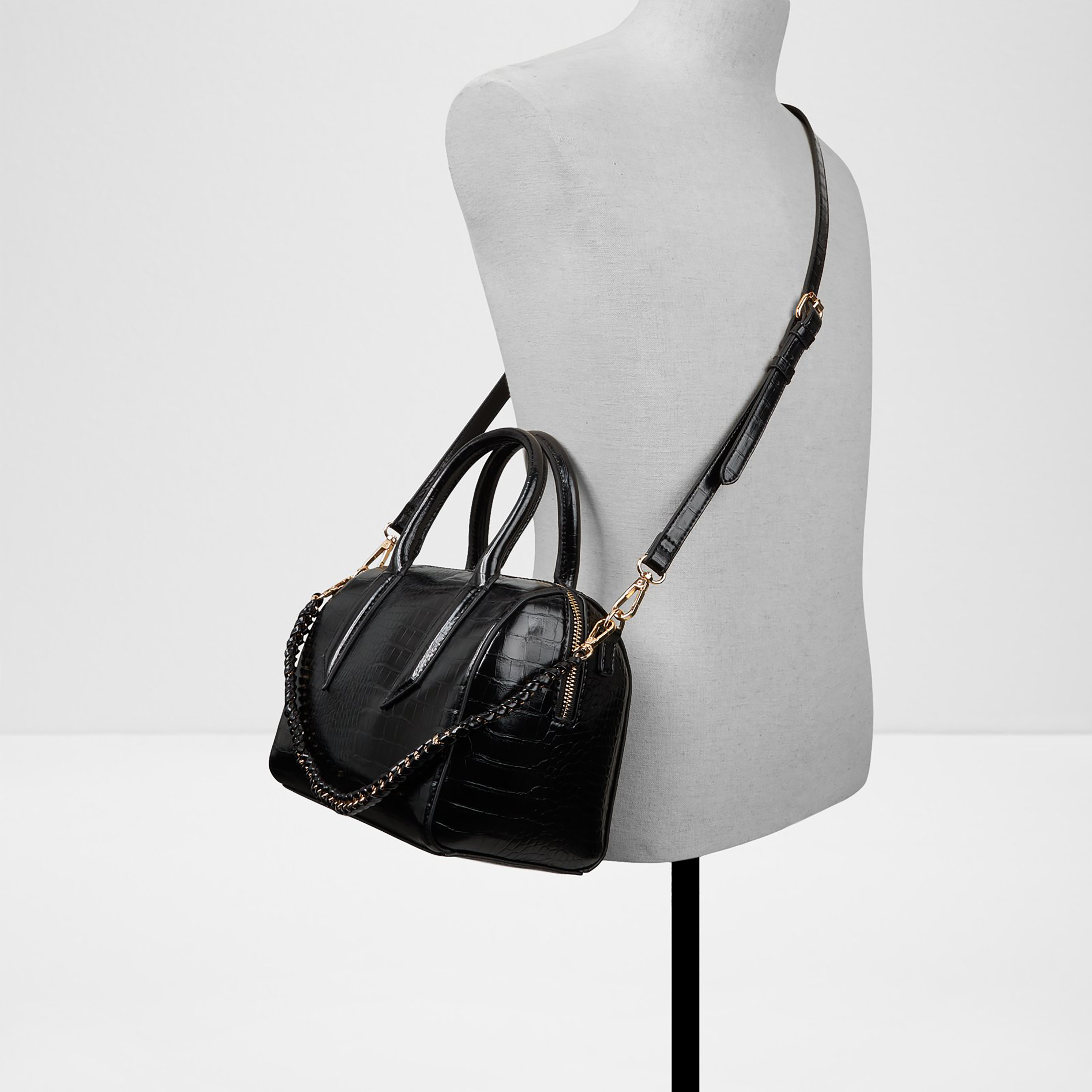 Aldo Albalaerel Textured Double Handle Satchel Bag with Zip Closure & Adjustable Strap-women-bagsandwallets-handbags-image-4