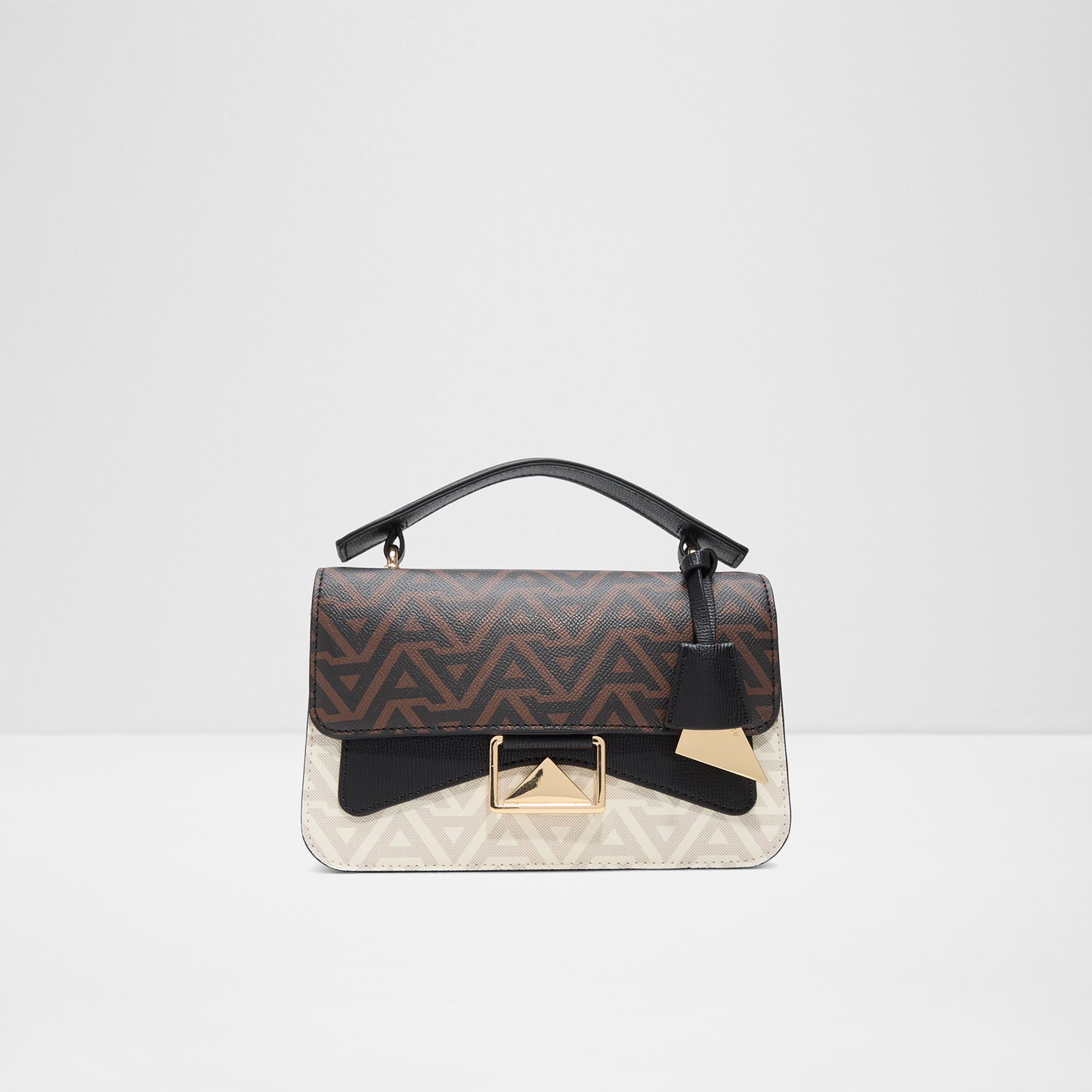 Aldo Haddie Monogram Top Handle Mini Satchel Bag with Flap Closure & Adjustable Strap-women-bagsandwallets-handbags-image-1