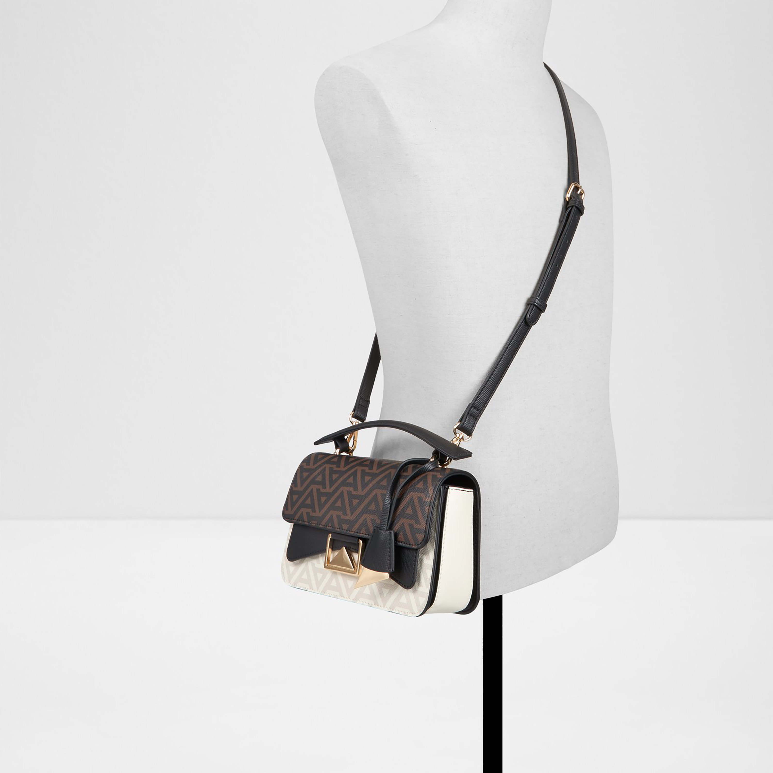Aldo Haddie Monogram Top Handle Mini Satchel Bag with Flap Closure & Adjustable Strap-women-bagsandwallets-handbags-image-4
