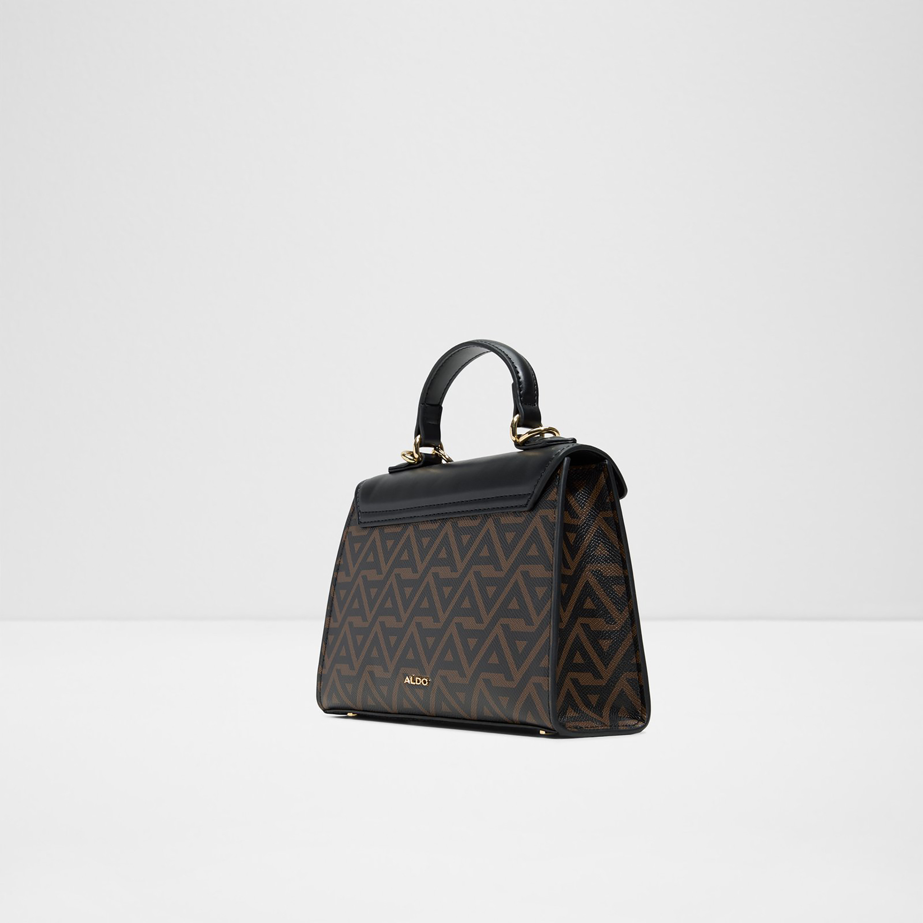 Aldo Alola Monogram Top Handle Mini Satchel Bag with Flap Closure & Adjustable Strap-women-bagsandwallets-handbags-image-2