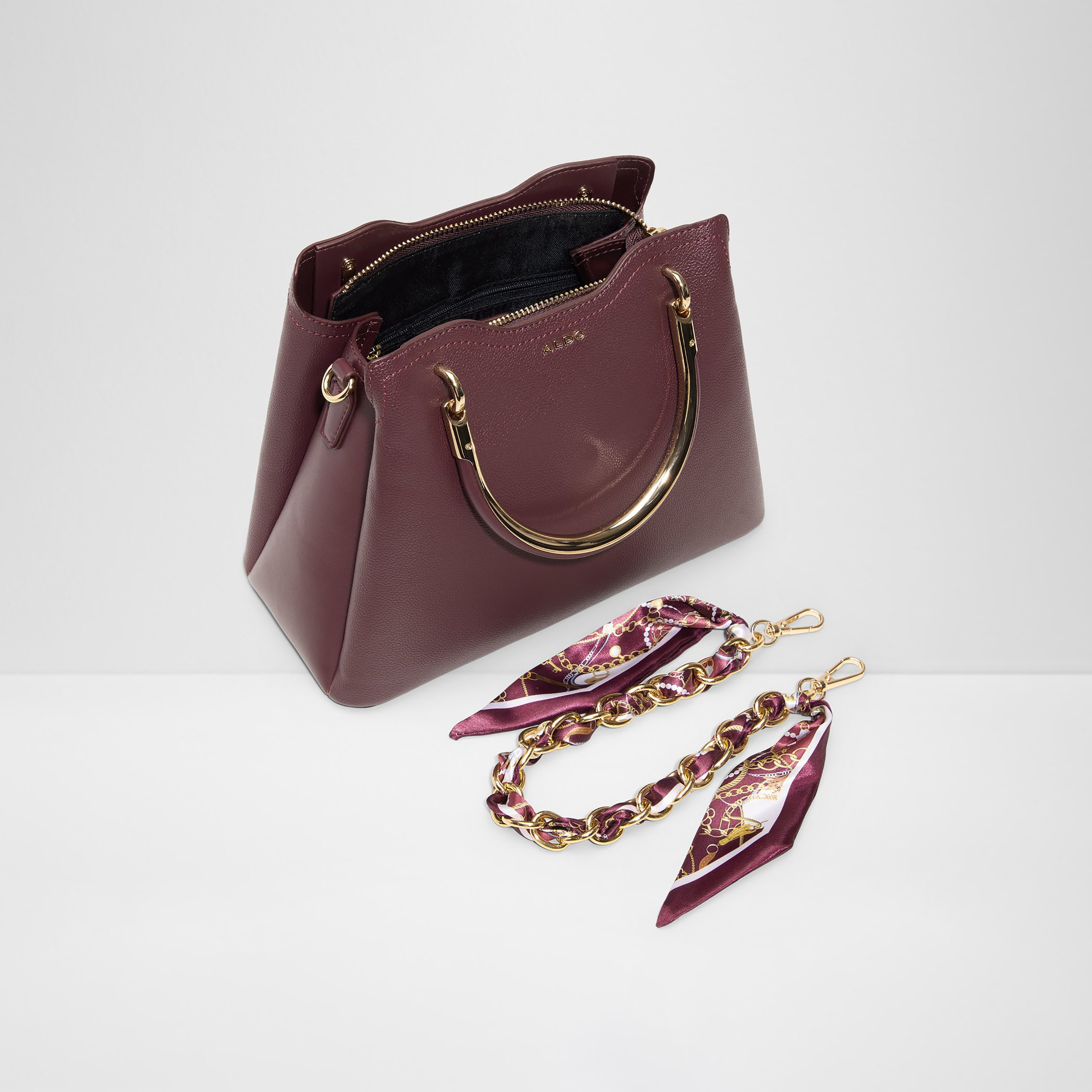 Aldo Arrayan Plain Double Handle Satchel Bag with Zip Closure & Adjustable Strap-women-bagsandwallets-handbags-image-3