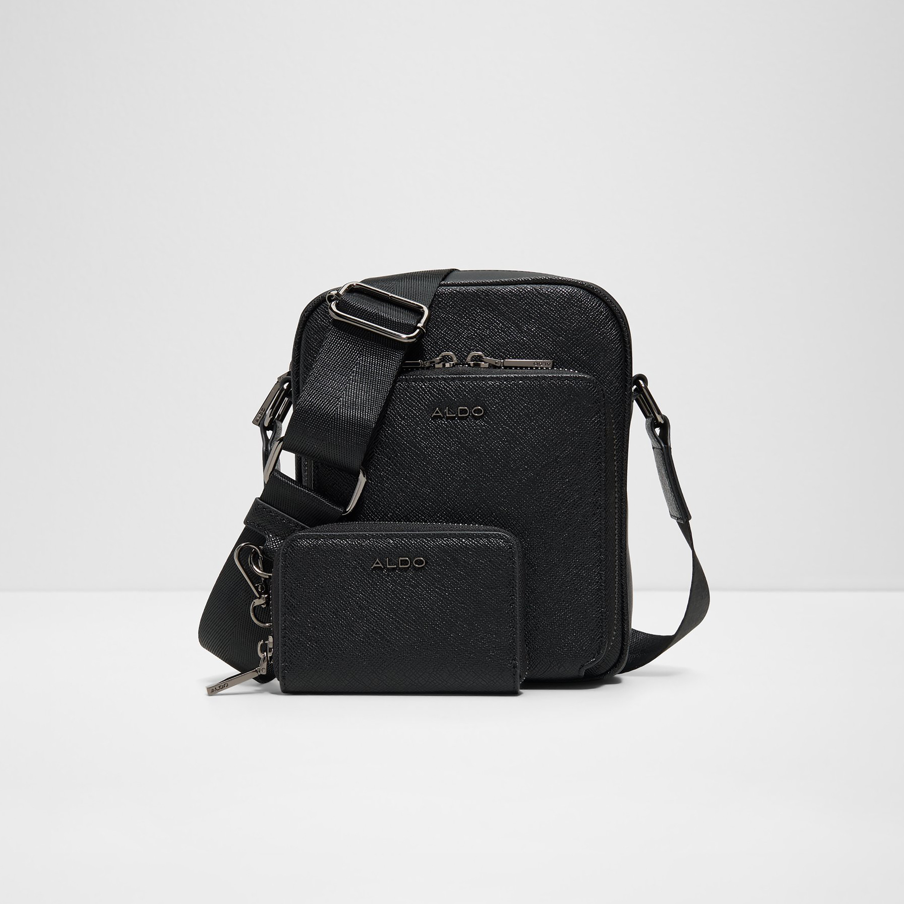 Aldo Maximilian Textured Crossbody Bag & Coin Pouch with Zip Closure & Strap-women-bagsandwallets-handbags-image-1