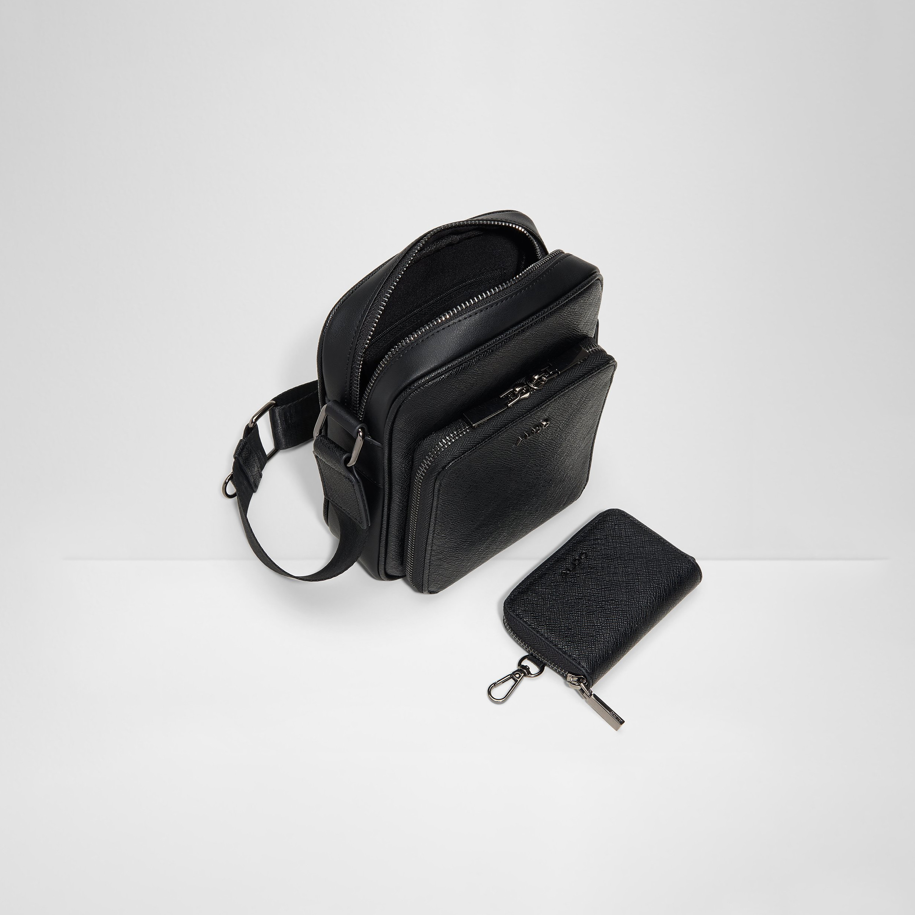 Aldo Maximilian Textured Crossbody Bag & Coin Pouch with Zip Closure & Strap-women-bagsandwallets-handbags-image-3