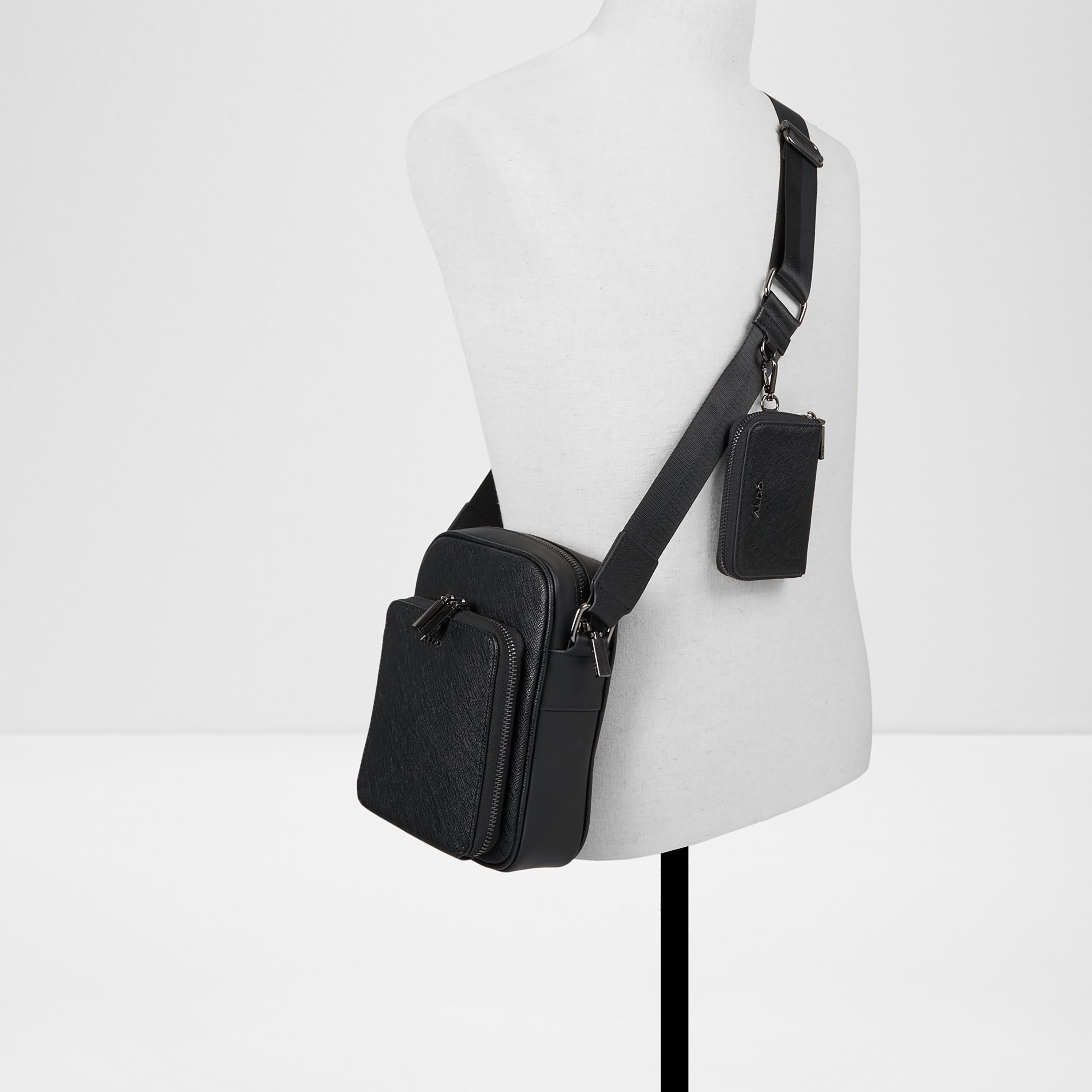 Aldo Maximilian Textured Crossbody Bag & Coin Pouch with Zip Closure & Strap-women-bagsandwallets-handbags-image-4