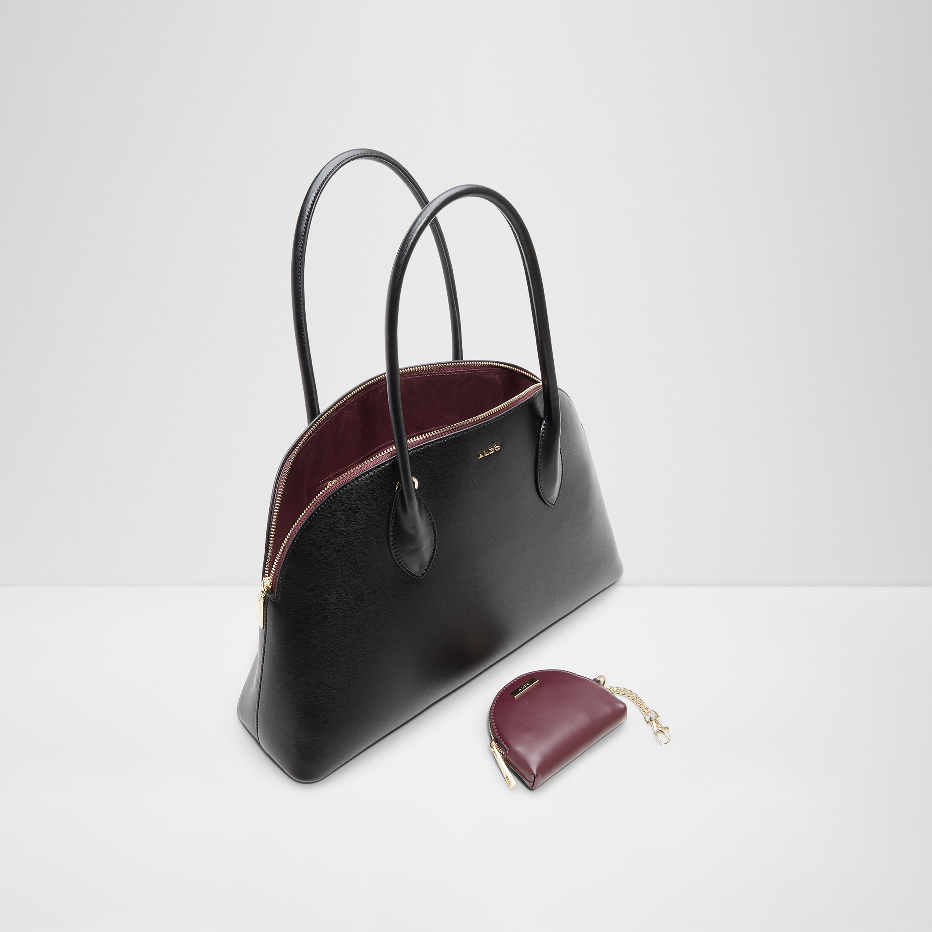 Aldo Eberessi Plain Double Handle Tote Bag & Pouch with Zip Closure & Adjustable Strap-women-bagsandwallets-handbags-image-3