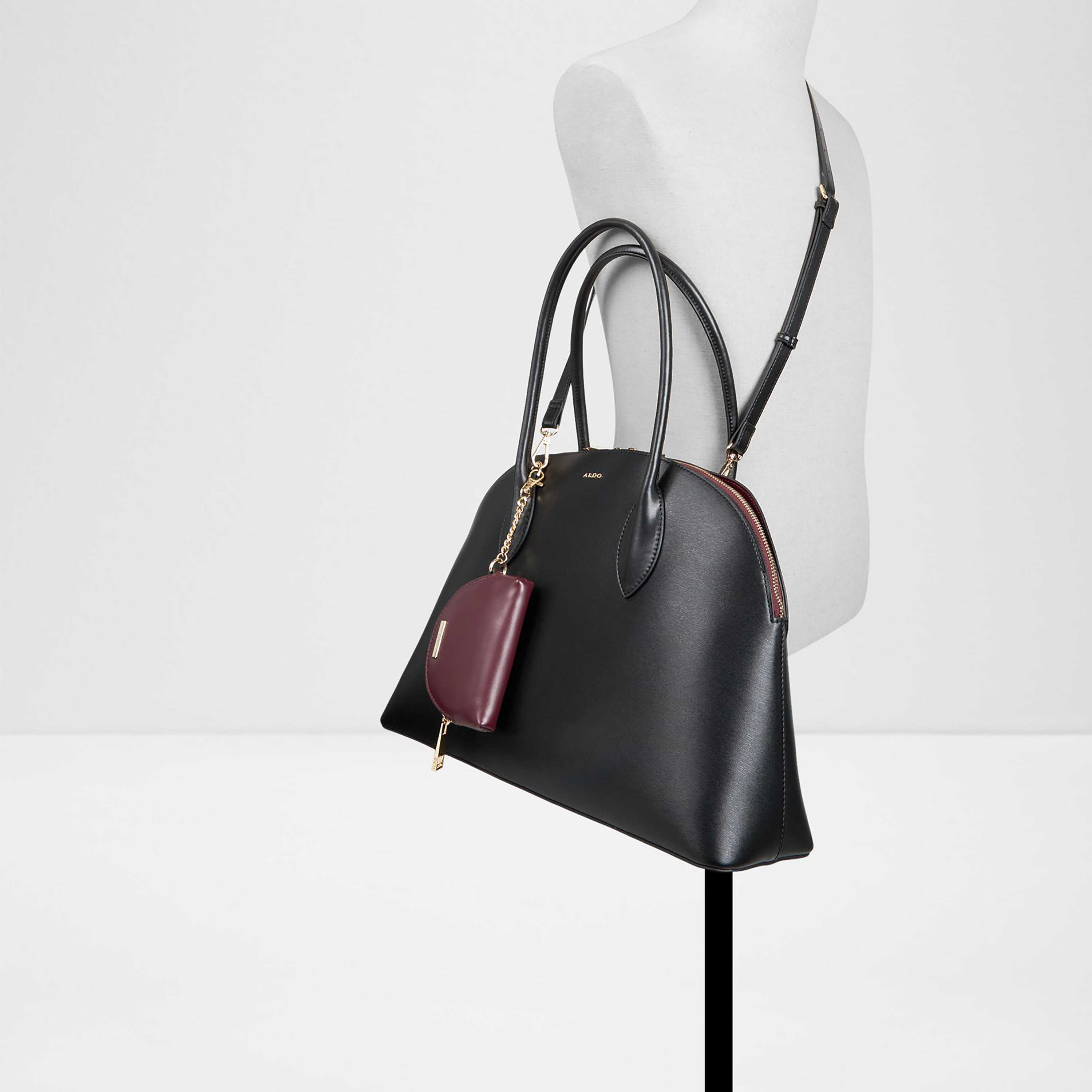 Aldo Eberessi Plain Double Handle Tote Bag & Pouch with Zip Closure & Adjustable Strap-women-bagsandwallets-handbags-image-4
