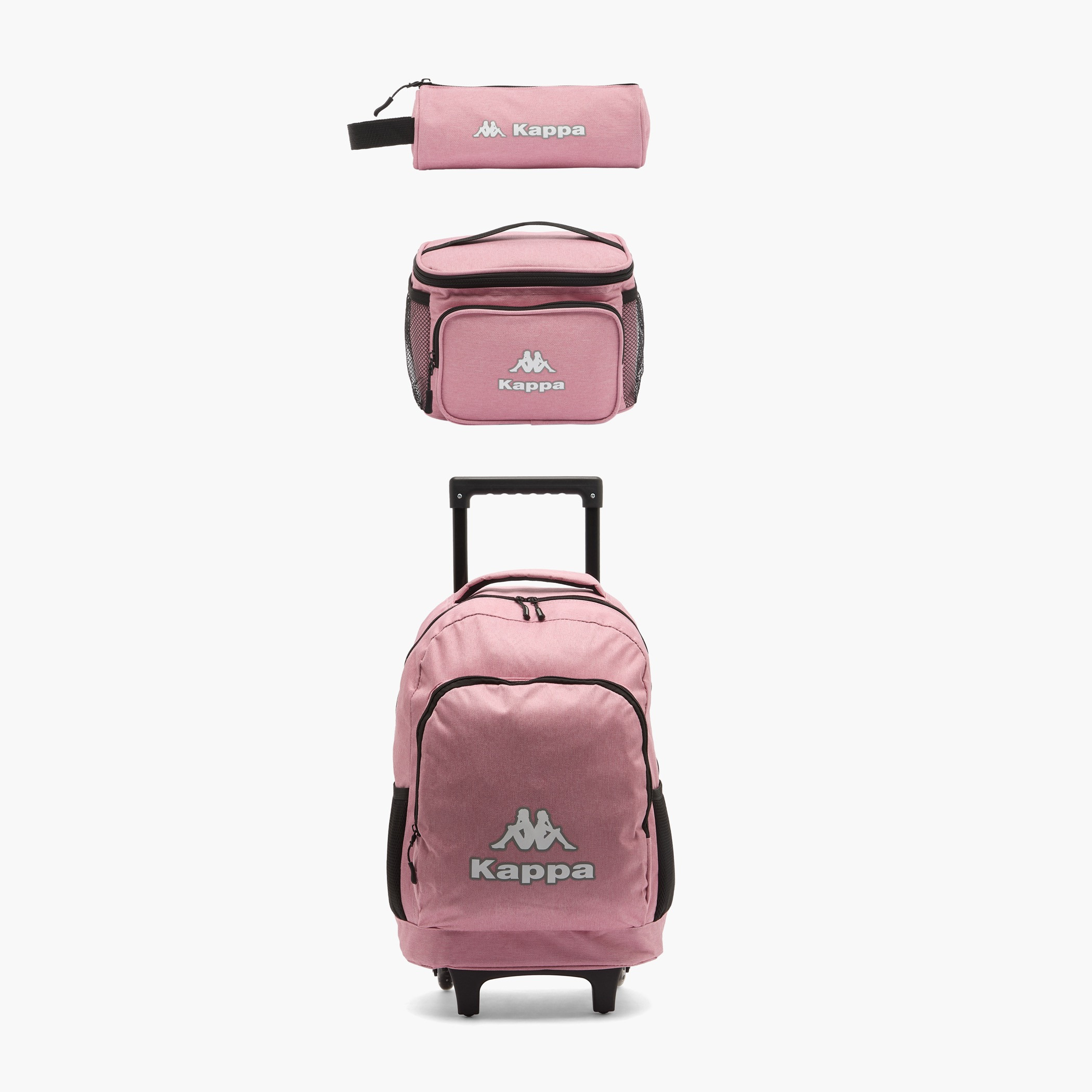 Kappa Logo Print 3-Piece School Trolley Bag Set for Kids 13 Years+ with Lunch Bag and Pencil Pouch-school-bagsandbackpacks-trolleybags-image-12