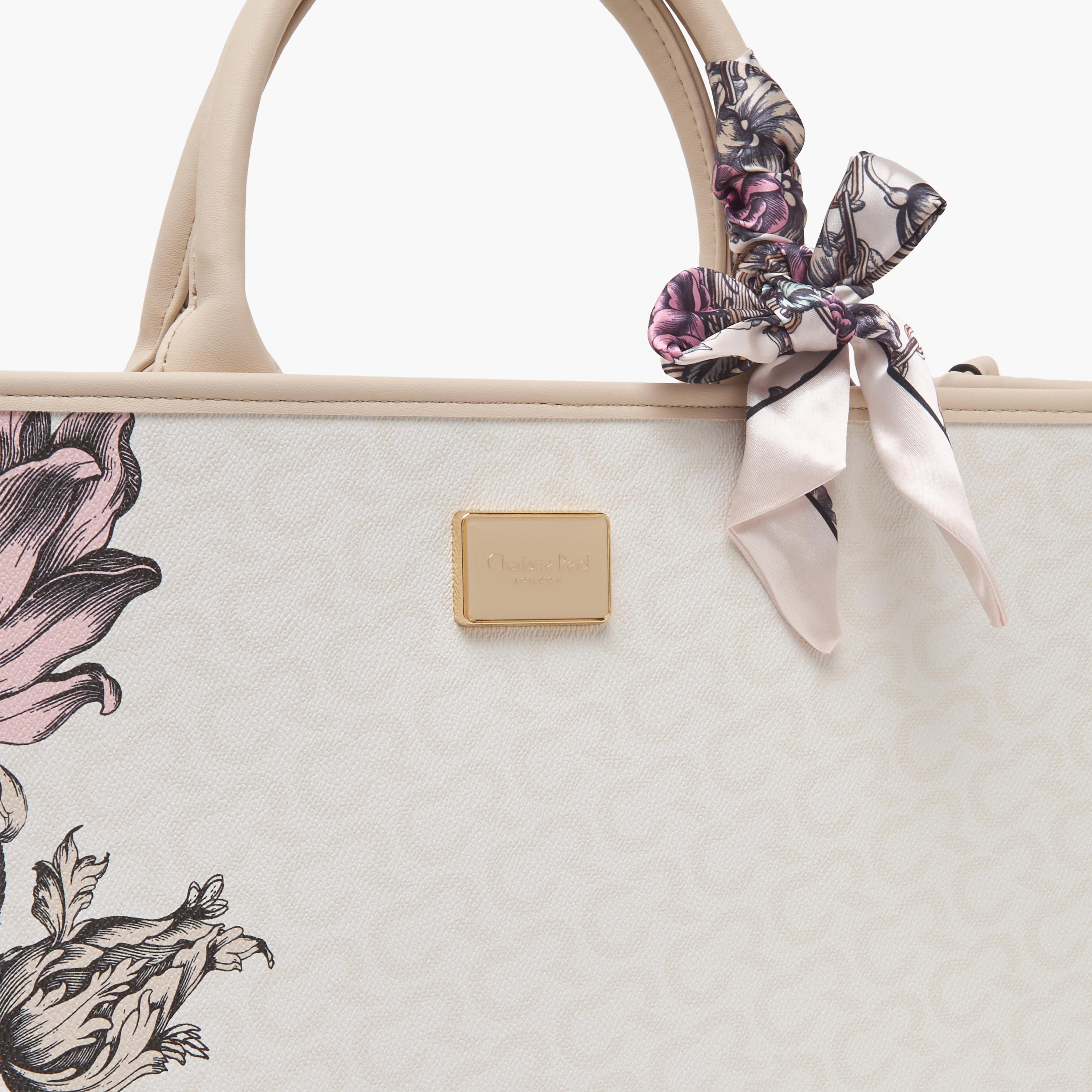 Charlotte Reid Floral Print Tote Bag with Scarf Detail-women-bagsandwallets-handbags-image-4