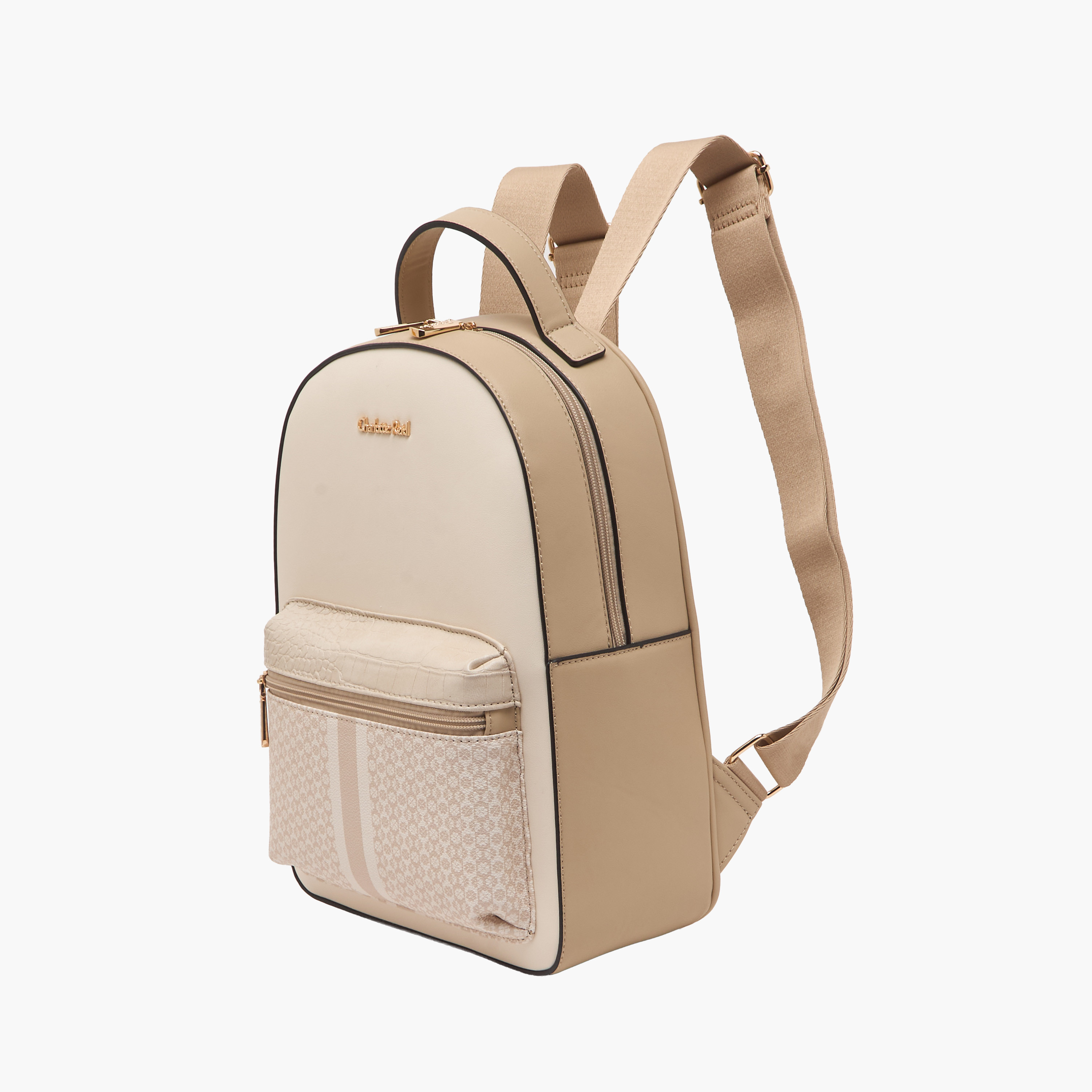 Charlotte Reid Geometric Print Backpack with Adjustable Shoulder Straps-women-bagsandwallets-backpacks-image-3