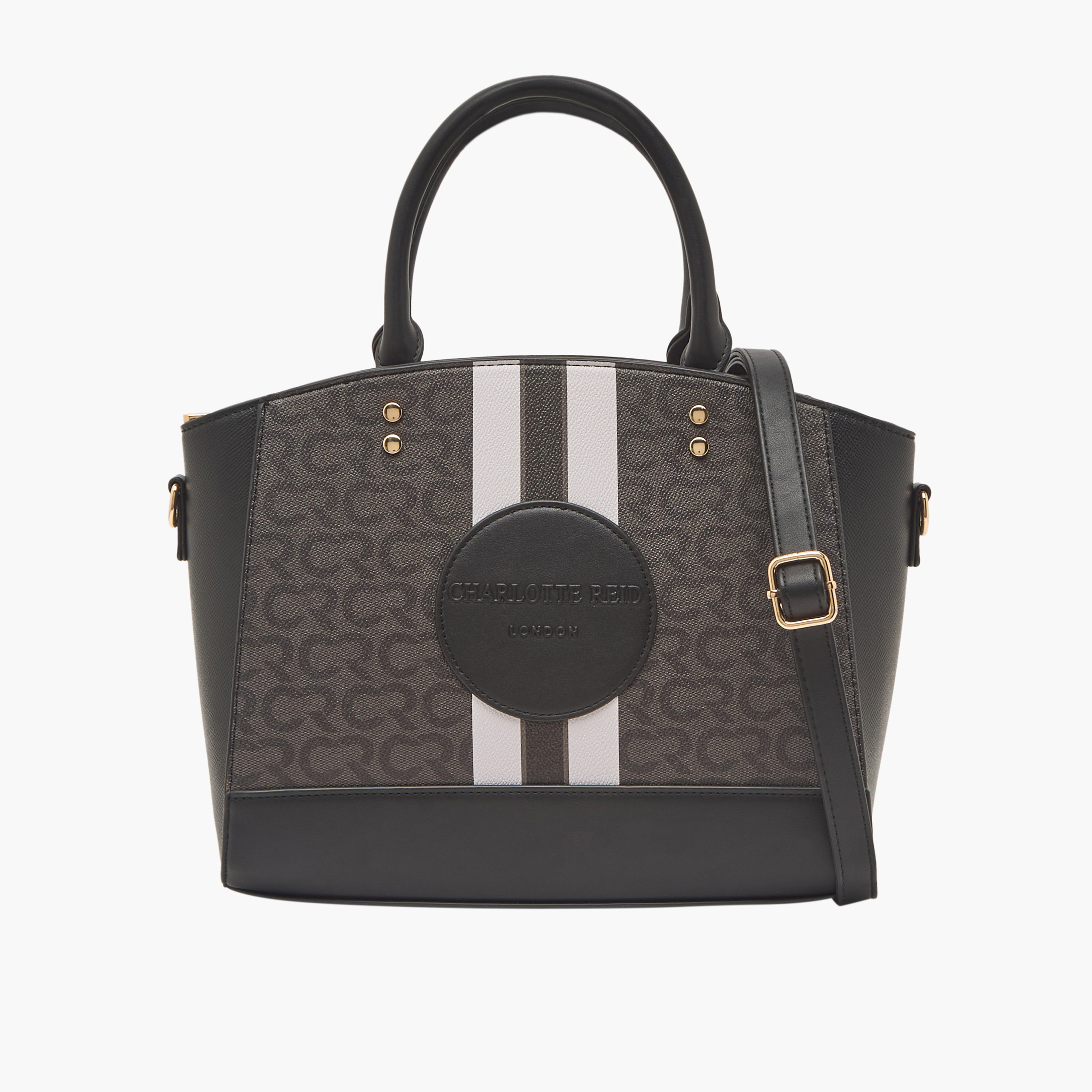 Charlotte Reid Monogram Print Tote Bag with Detachable Strap-women-bagsandwallets-handbags-image-1