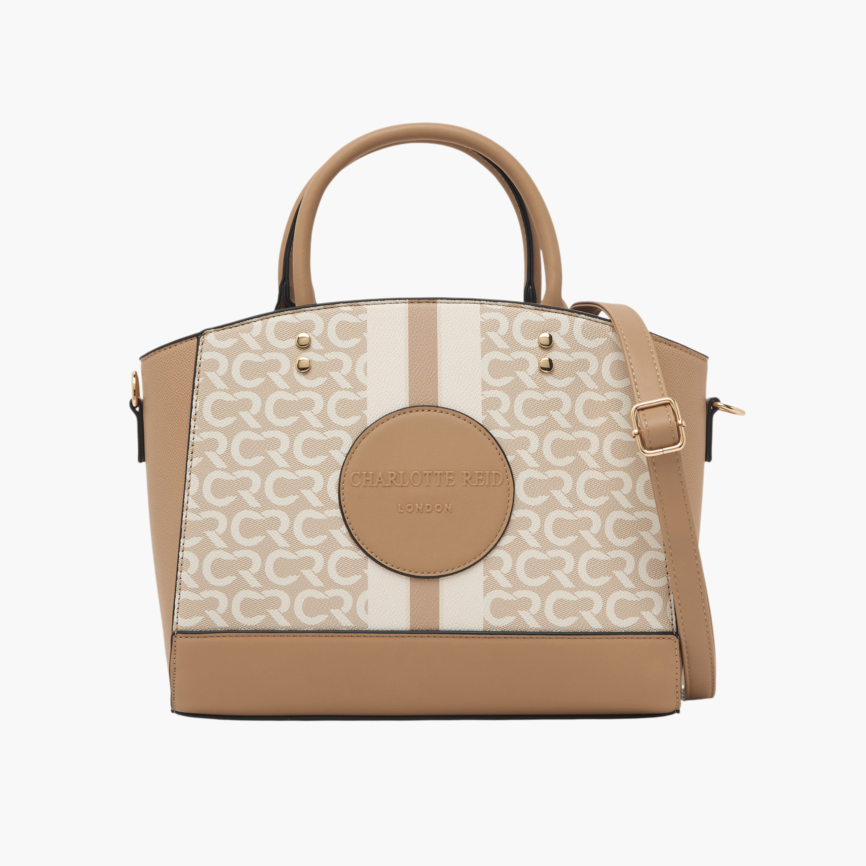 Charlotte Reid Monogram Print Tote Bag with Detachable Strap-women-bagsandwallets-handbags-image-1