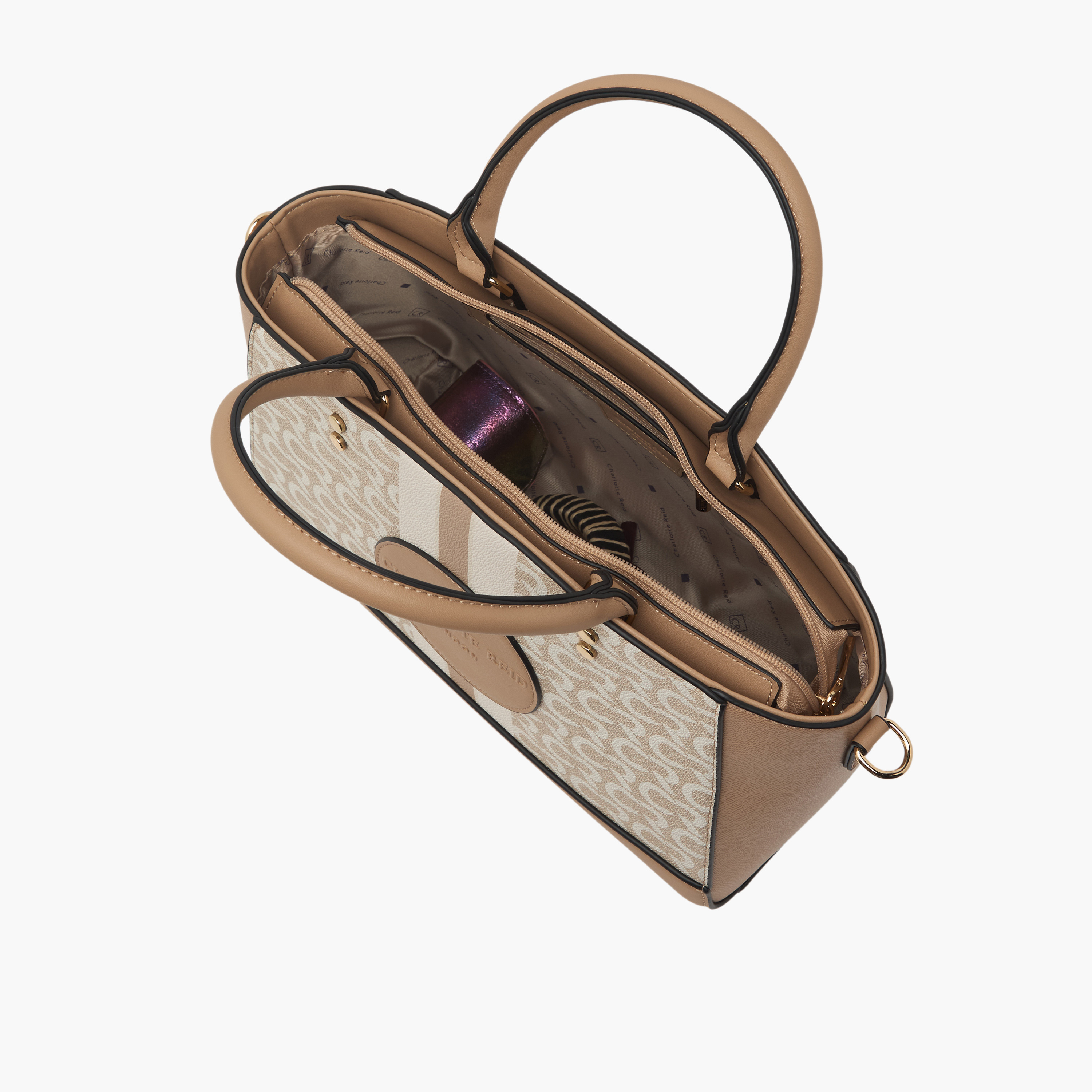Charlotte Reid Monogram Print Tote Bag with Detachable Strap-women-bagsandwallets-handbags-image-7