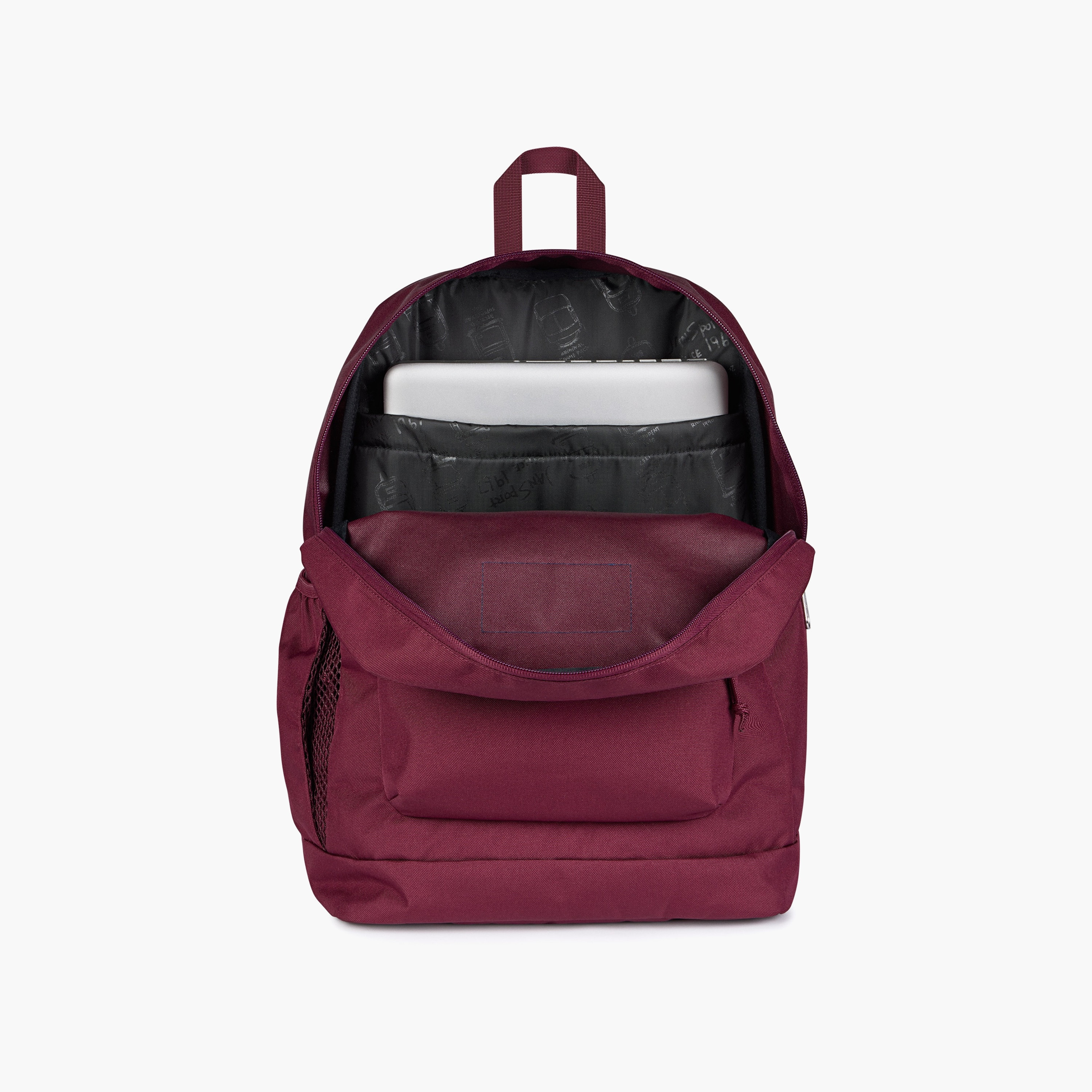 Backpack-Cross Town Plus-1 Cmprt-26 Ltr- (214|Woven Polyester) Cherry Laquer \ 14.5X32X42-school-bagsandbackpacks-backpacks-image-3