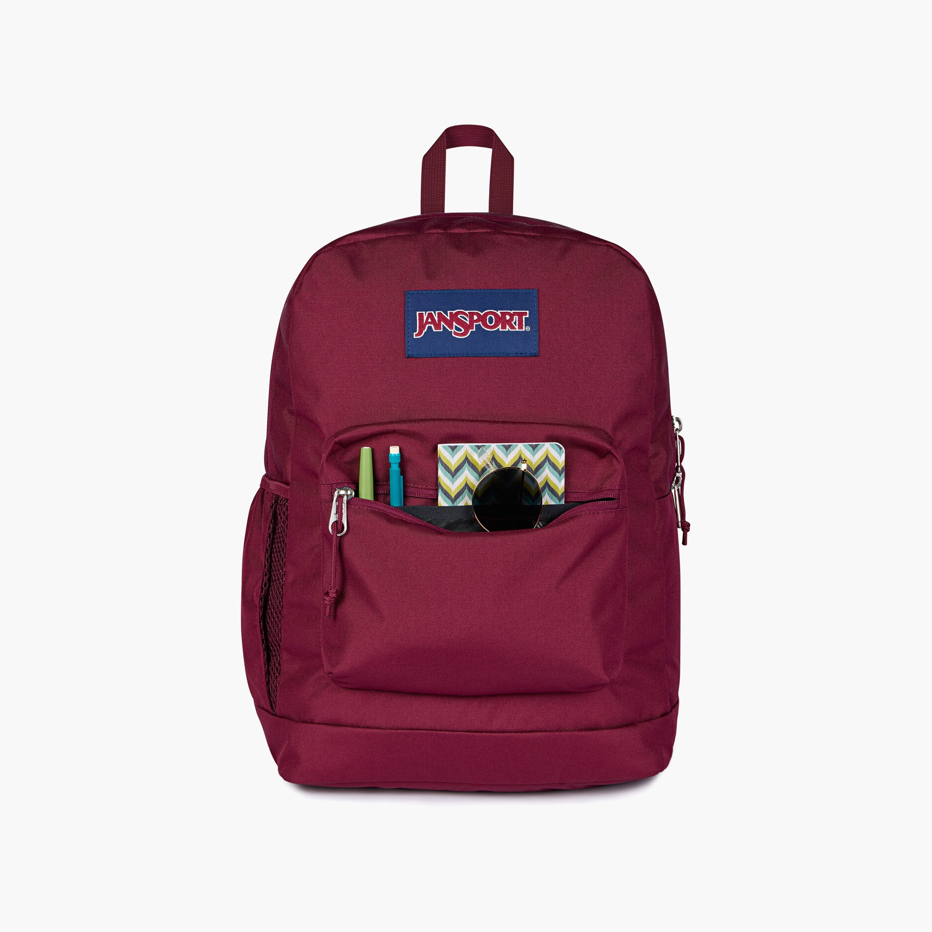 Backpack-Cross Town Plus-1 Cmprt-26 Ltr- (214|Woven Polyester) Cherry Laquer \ 14.5X32X42-school-bagsandbackpacks-backpacks-image-4