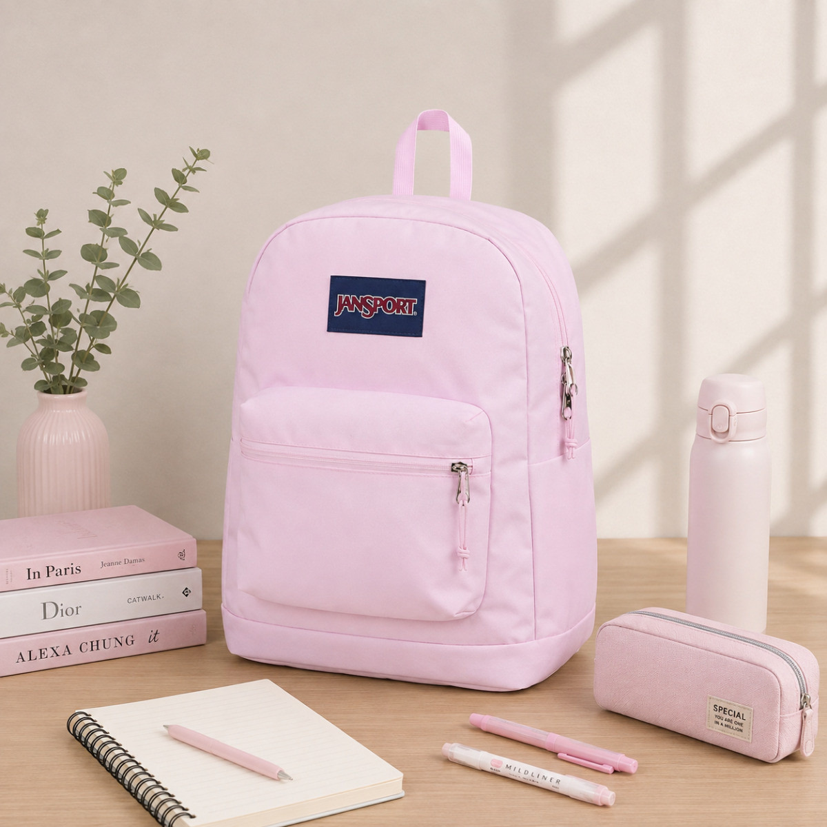Jansport Solid Backpack with Adjustable Straps and Zip Closure - Lifetime Warranty-school-bagsandbackpacks-backpacks-image-2