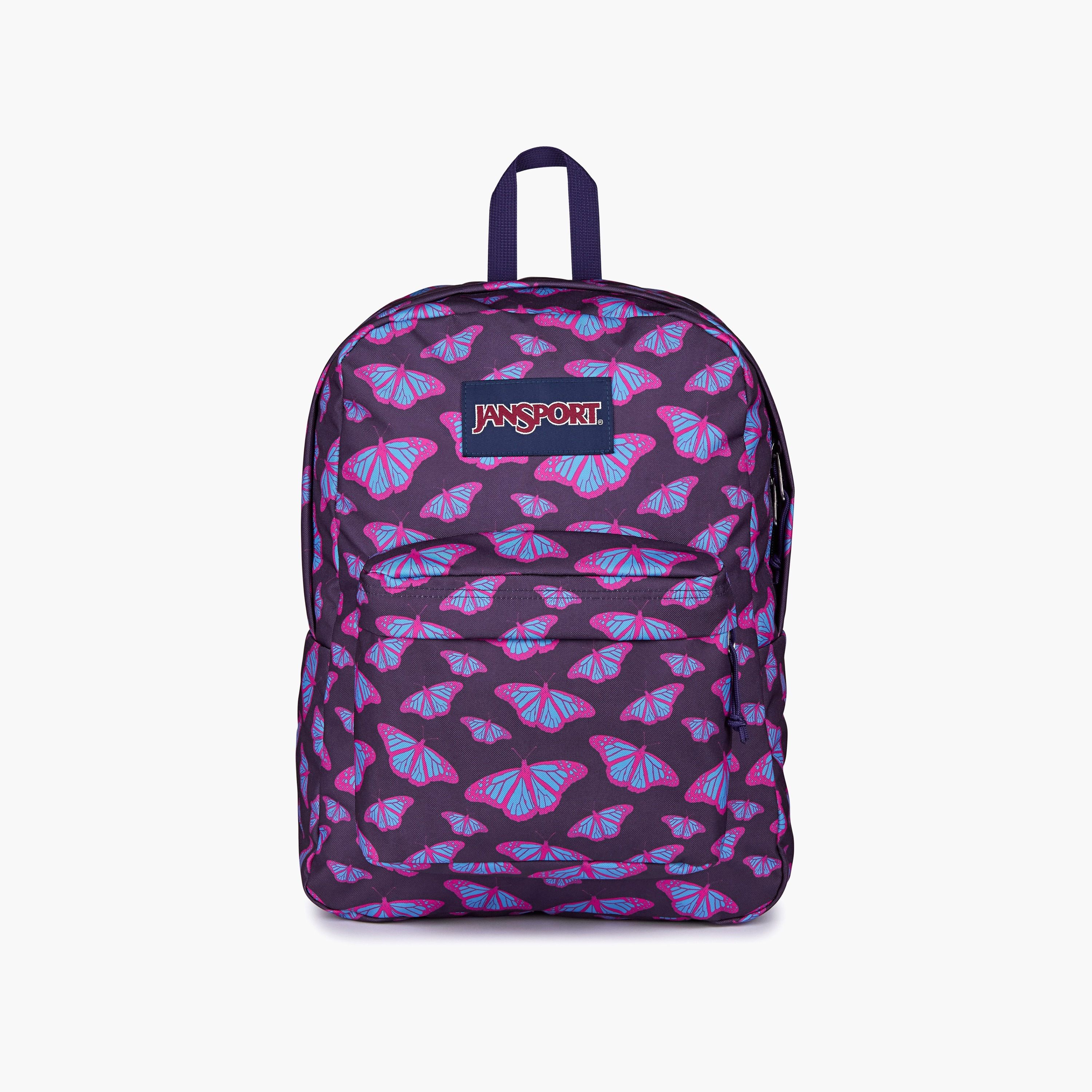 Backpack-Superbreak One-1 Cmprt-26 Ltr- (214|Woven Polyester) Flutter By Purple \ 14X32X42-school-bagsandbackpacks-backpacks-image-1