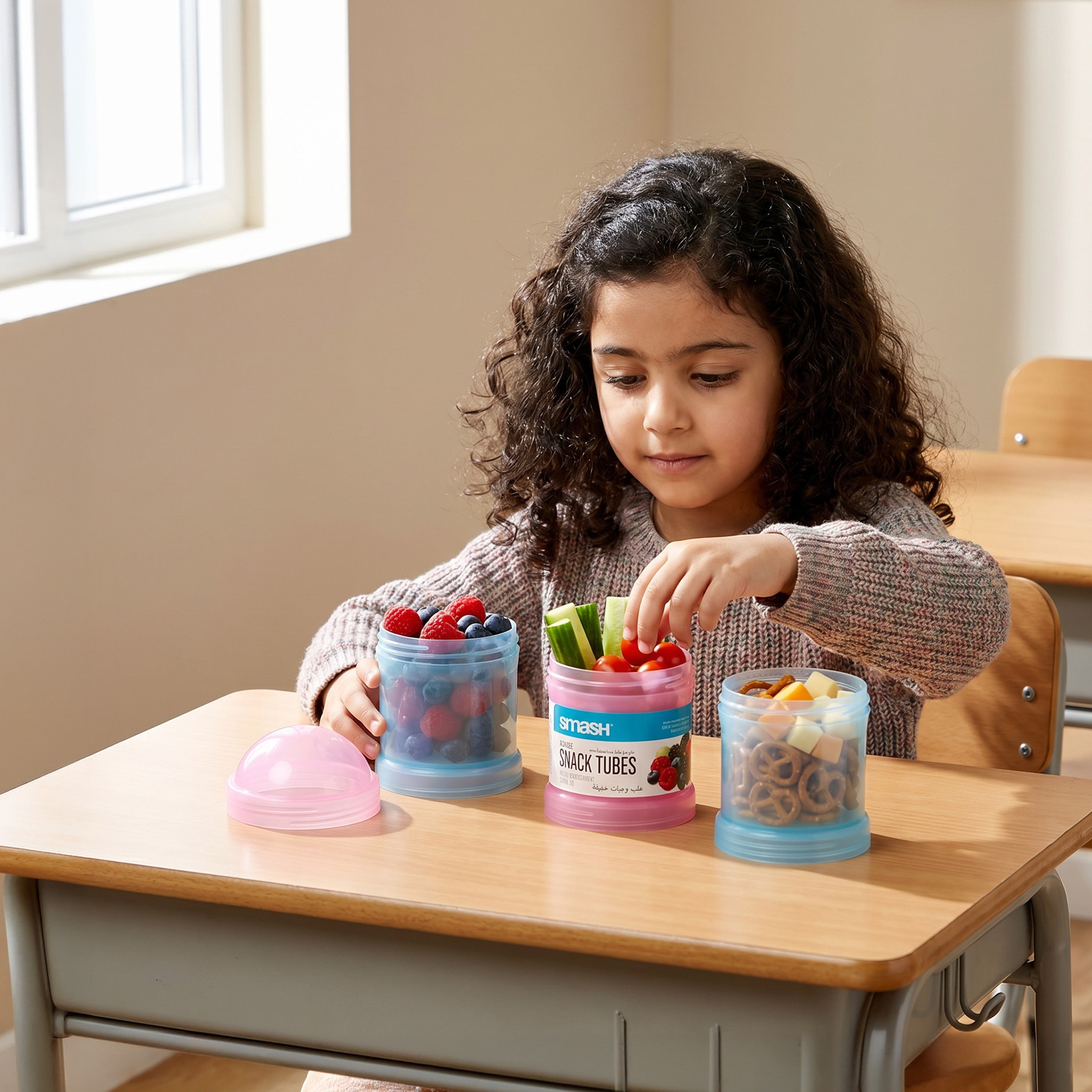 صندوق وجبات خفيفة قابل للتكديس للأطفال مع غطاء من سماش-school-lunchessentials-lunchboxes-image-3