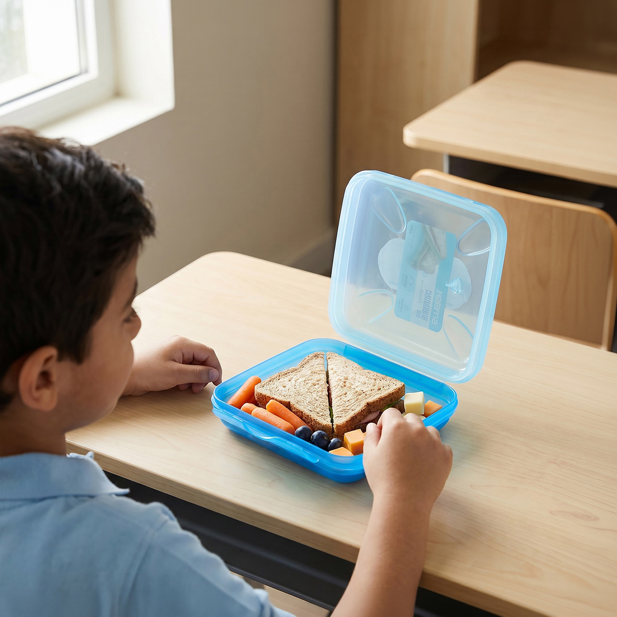 صندوق غداء سادة بإغلاق مفصلي للأطفال من سماش - 370 مل-school-lunchessentials-lunchboxes-image-3