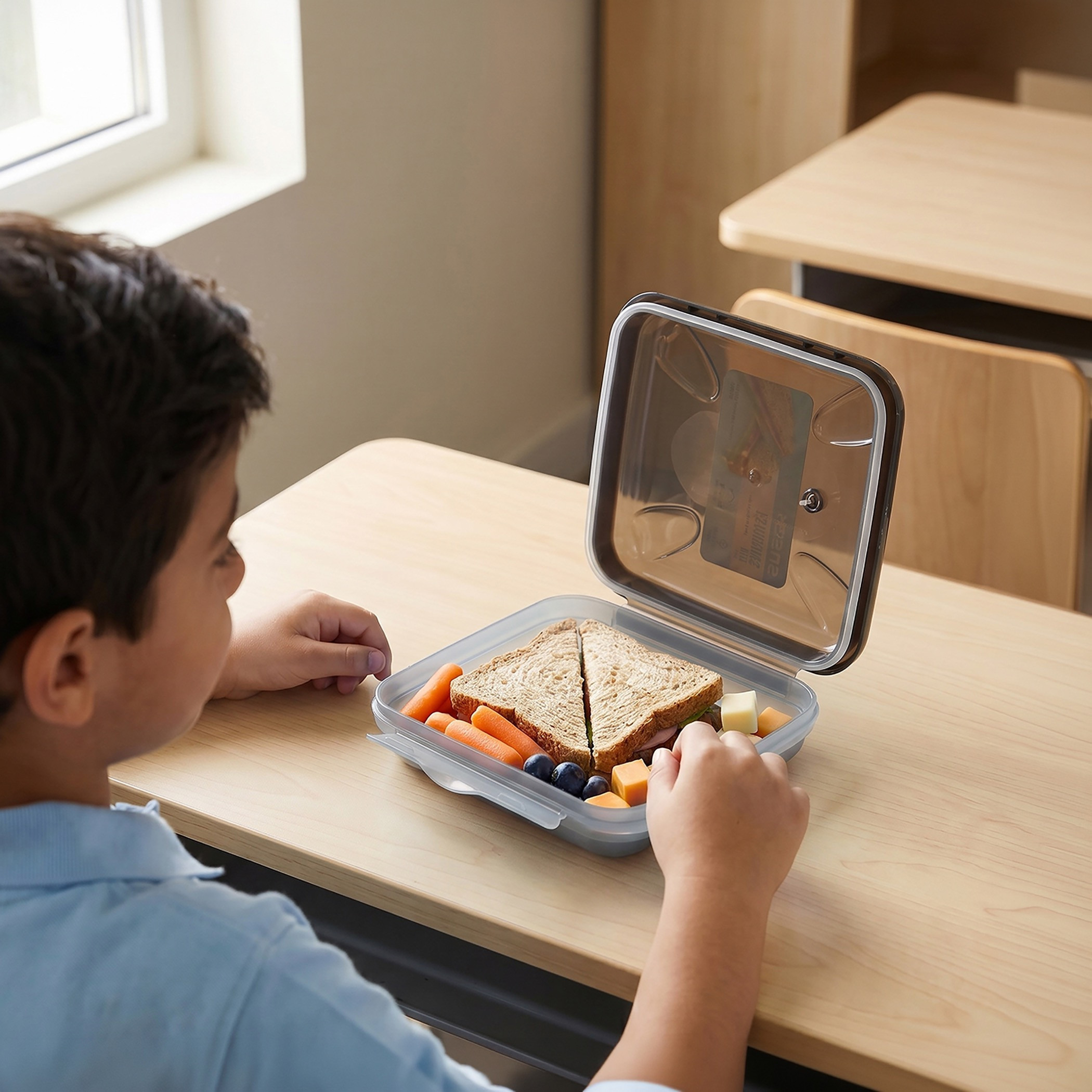 صندوق غداء سادة بغطاء مفصلي للأطفال من سماش - 370 مل-school-lunchessentials-lunchboxes-image-3