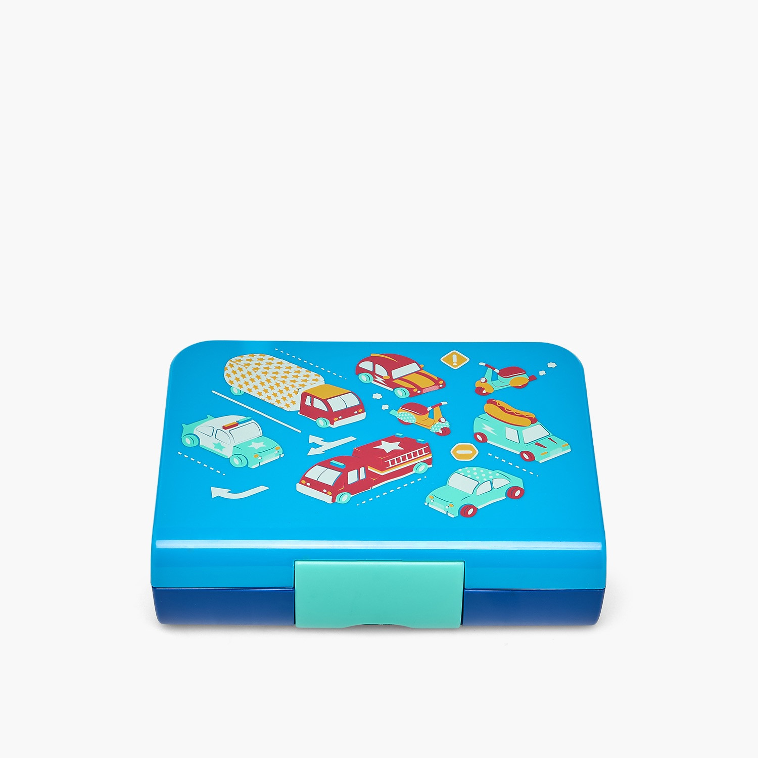 Smash Vehicle Print Bento Lunch Box for Boys with Clip Lock Closure-school-lunchessentials-lunchboxes-image-2