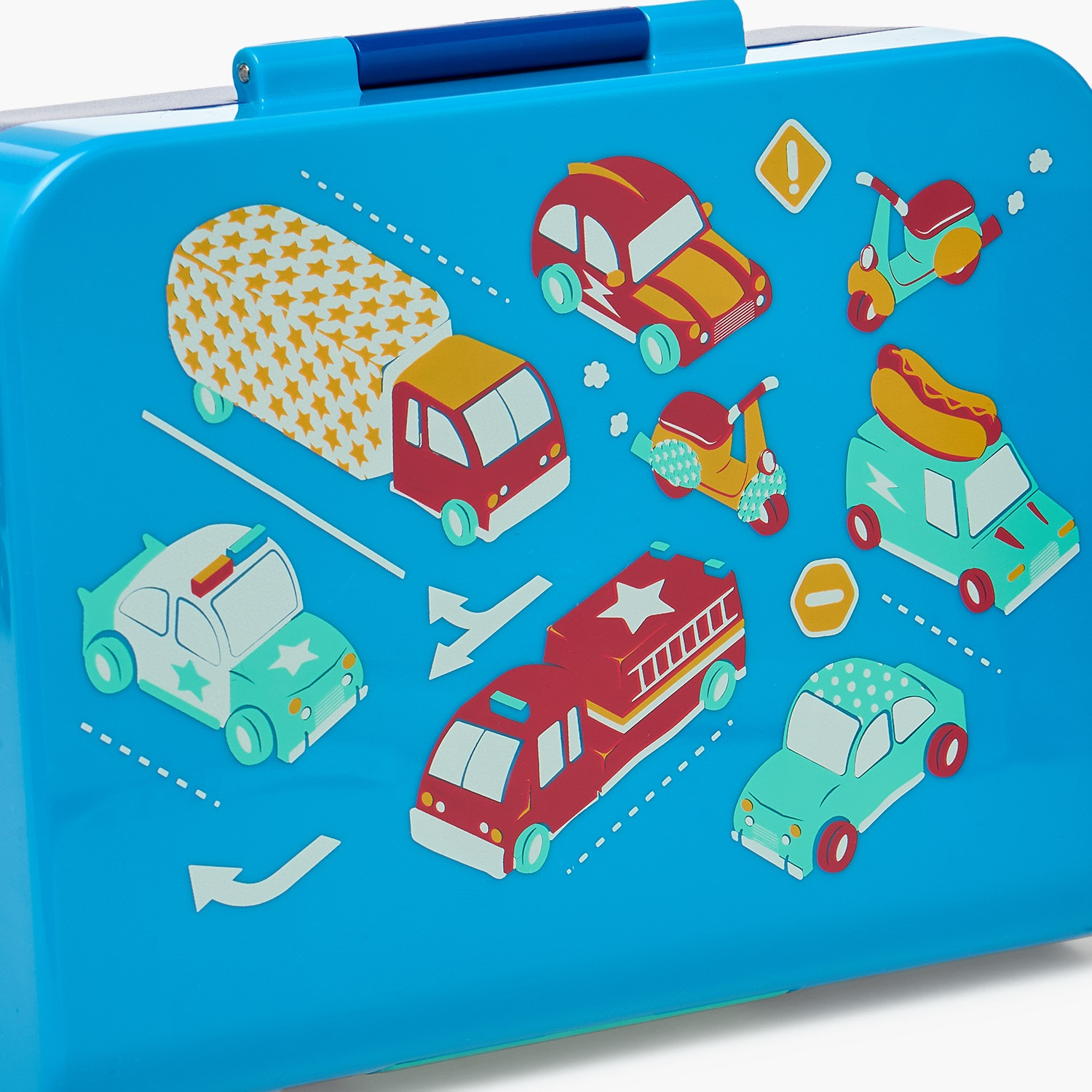 Smash Vehicle Print Bento Lunch Box for Boys with Clip Lock Closure-school-lunchessentials-lunchboxes-image-4