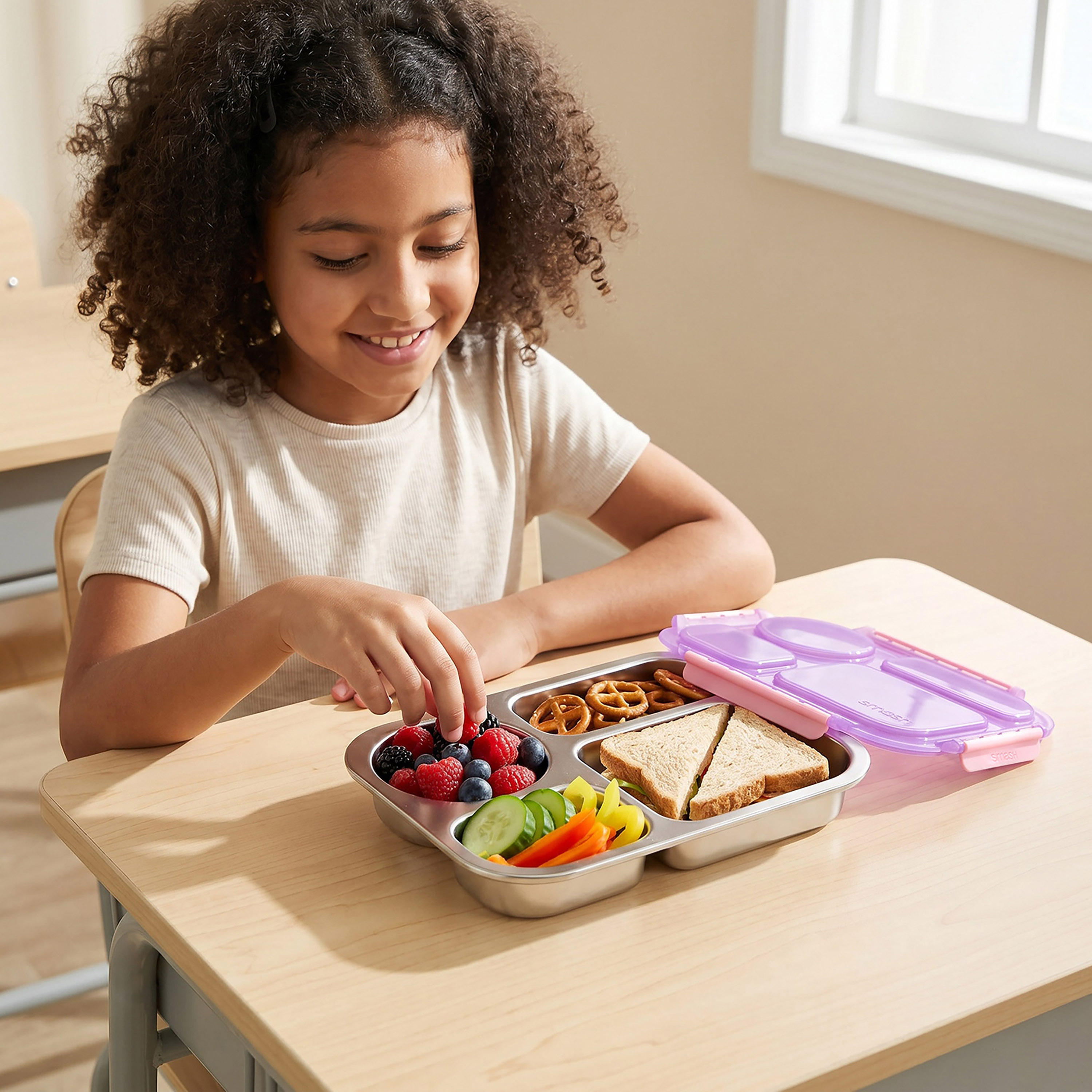 صندوق غداء بينتو سادة بقفل بمشبك إغلاق للأطفال من سماش-school-lunchessentials-lunchboxes-image-3