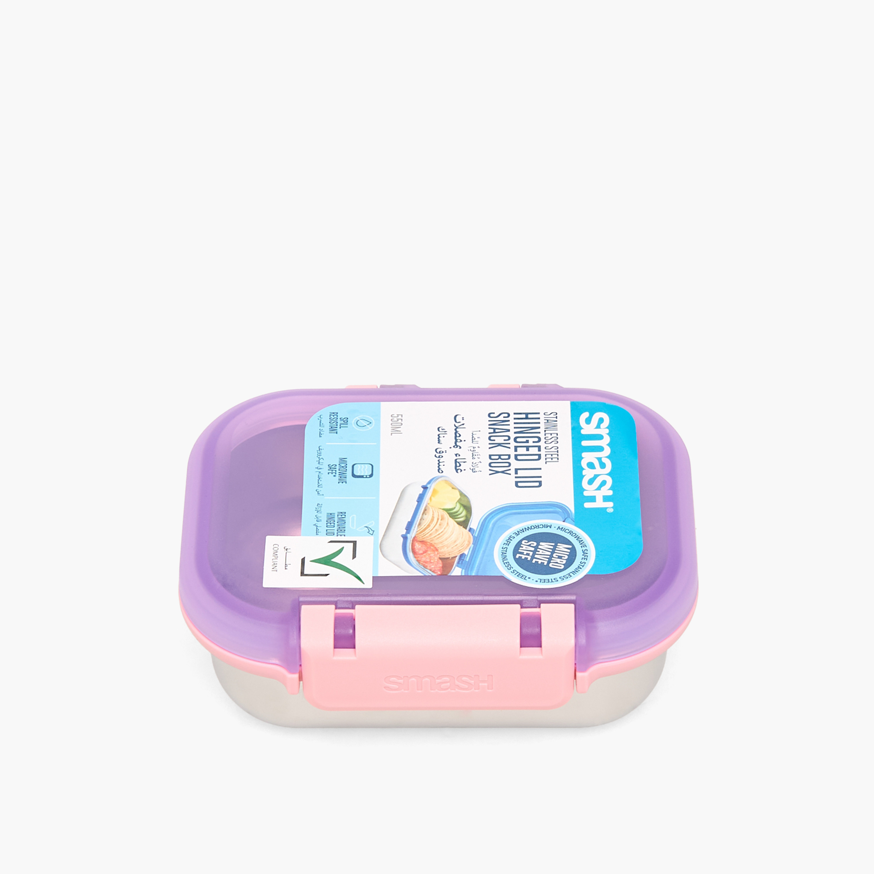 Smash Solid Bento Lunch Box for Girls with Hinged Lid - 550 ml-school-lunchessentials-lunchboxes-image-11