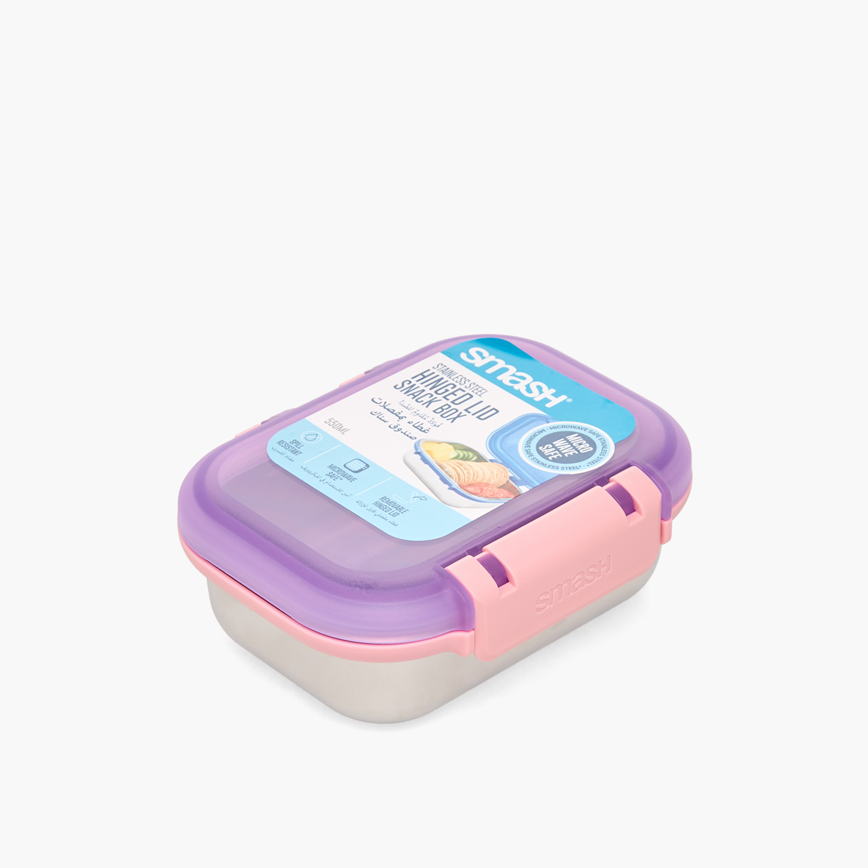 Smash Solid Bento Lunch Box for Girls with Hinged Lid - 550 ml-school-lunchessentials-lunchboxes-image-9