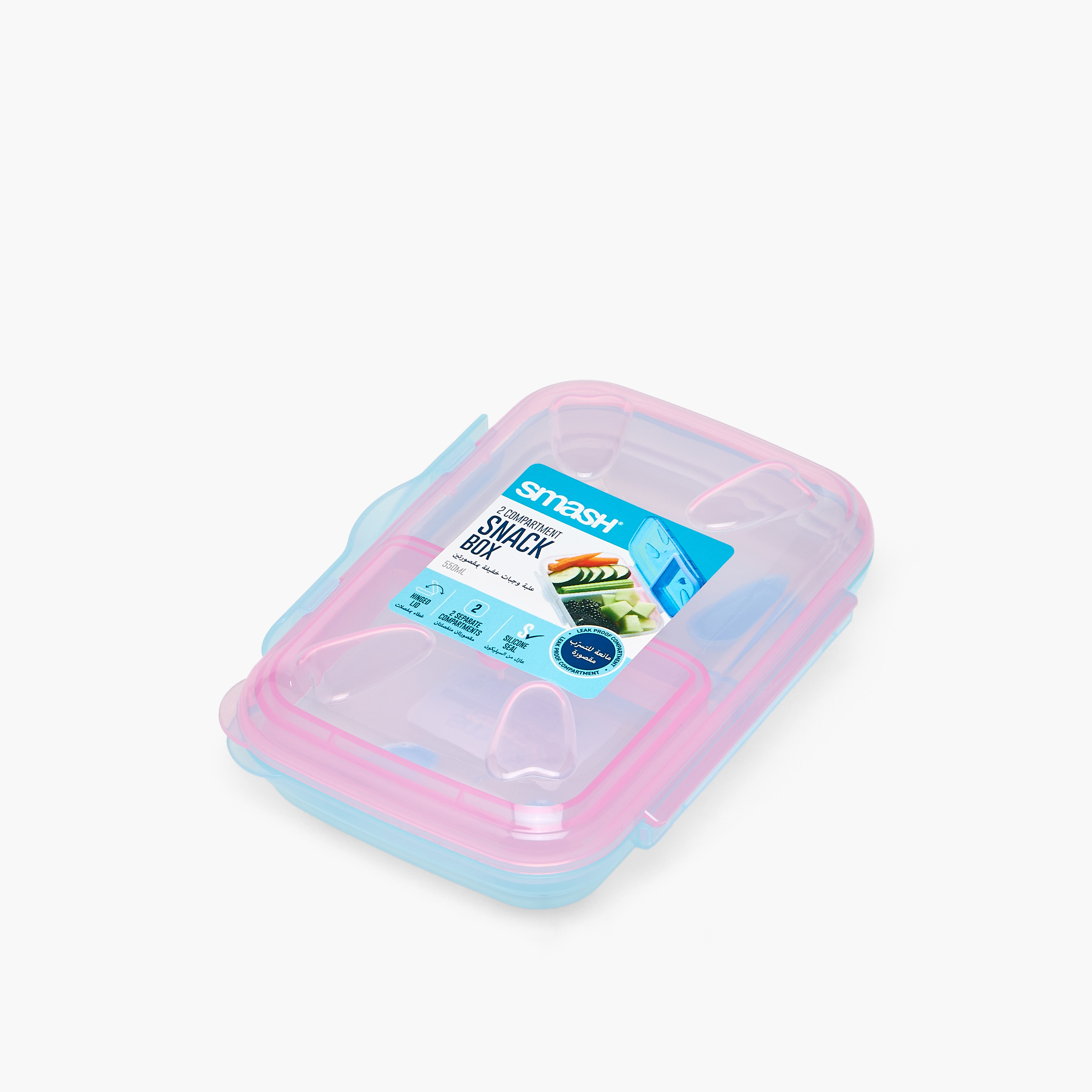 Smash Colourblock Bento Lunch Box for Girls with Clip Lock Lid-school-lunchessentials-lunchboxes-image-1