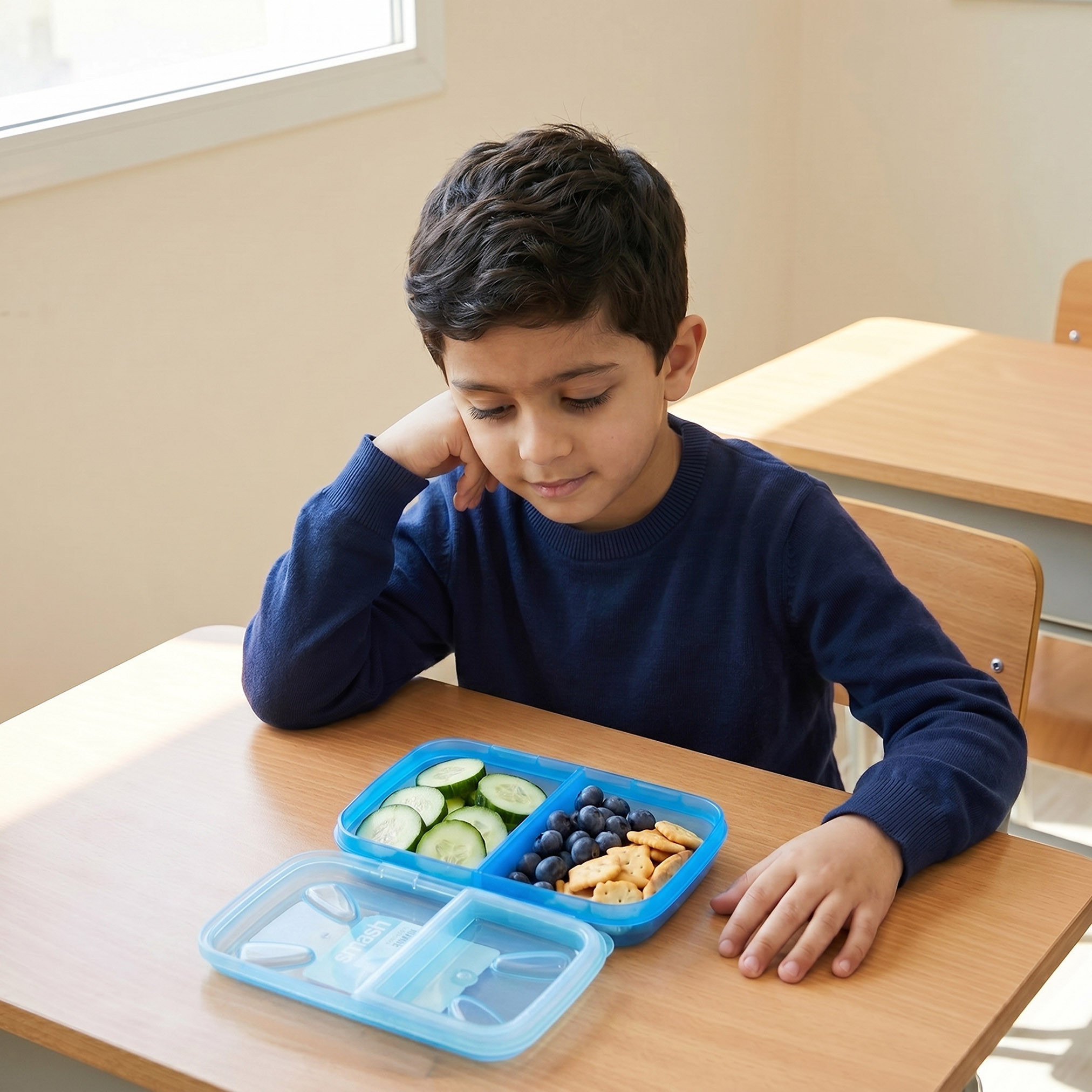 Smash Solid Bento Lunch Box for Boys with Silicone Seal - 550 ml-school-lunchessentials-lunchboxes-image-3