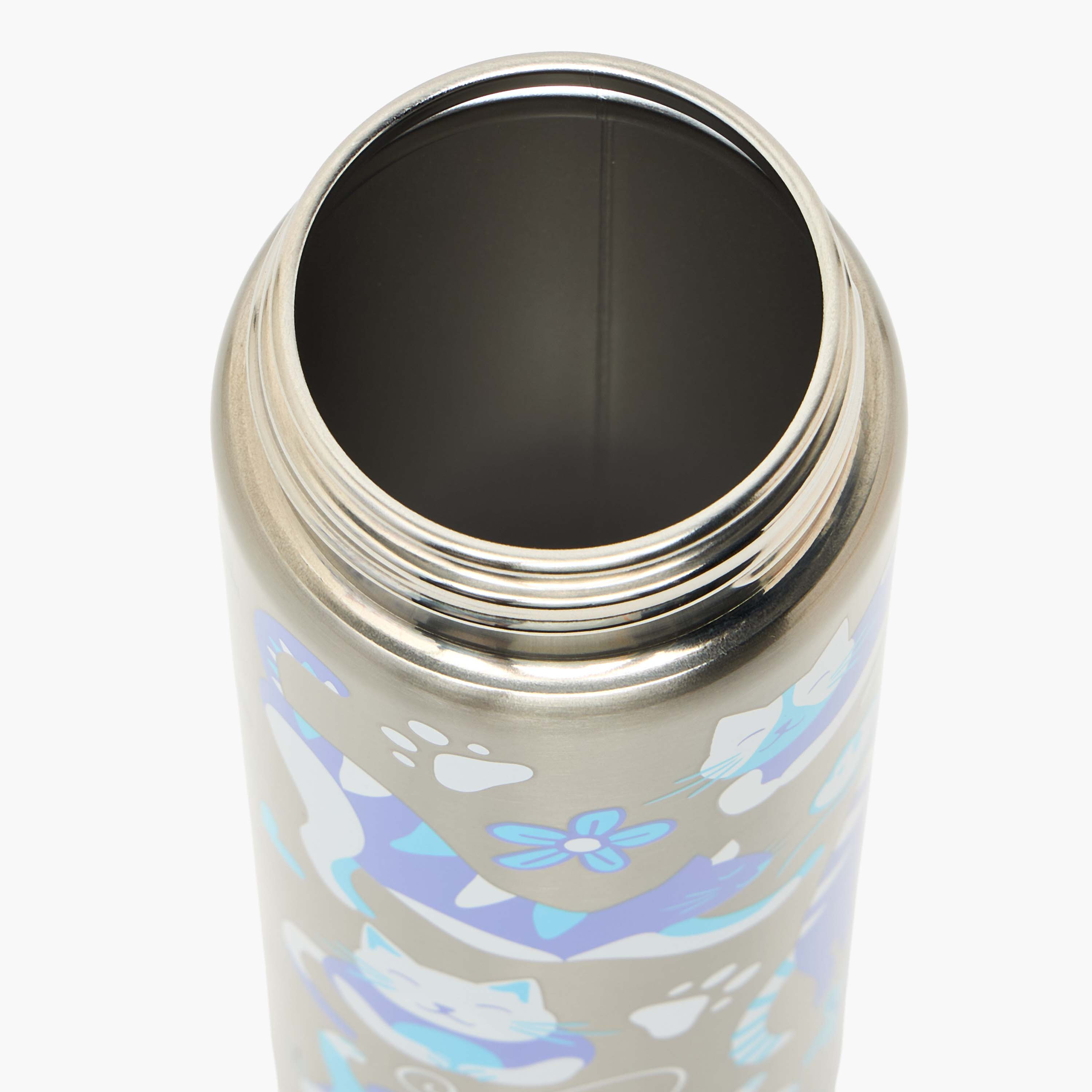 قارورة مياه ستانلس ستيل بطبعات تخييم بغطاء قلّاب وفوهة للشرب ومقبض - 750 مل-school-waterbottles-image-7