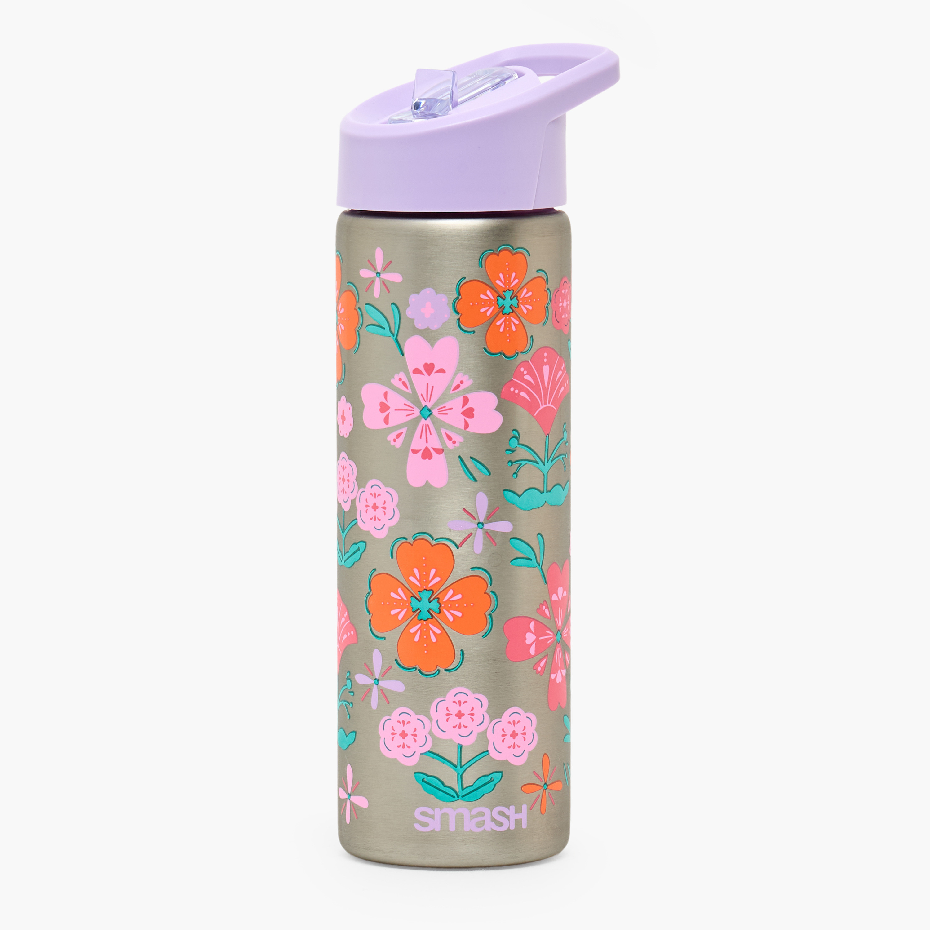 قارورة مياه ستانلس ستيل بطبعات تخييم بغطاء قلّاب وفوهة للشرب ومقبض - 750 مل-school-waterbottles-image-9